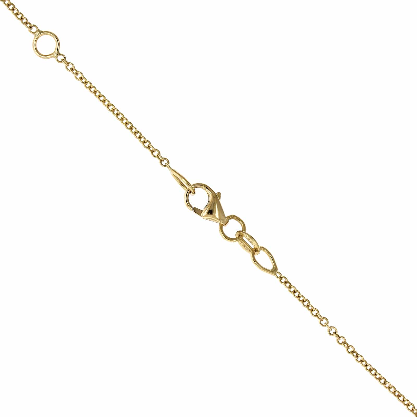 18K Yellow Gold Diamond Curve Bar Necklace - Image 4