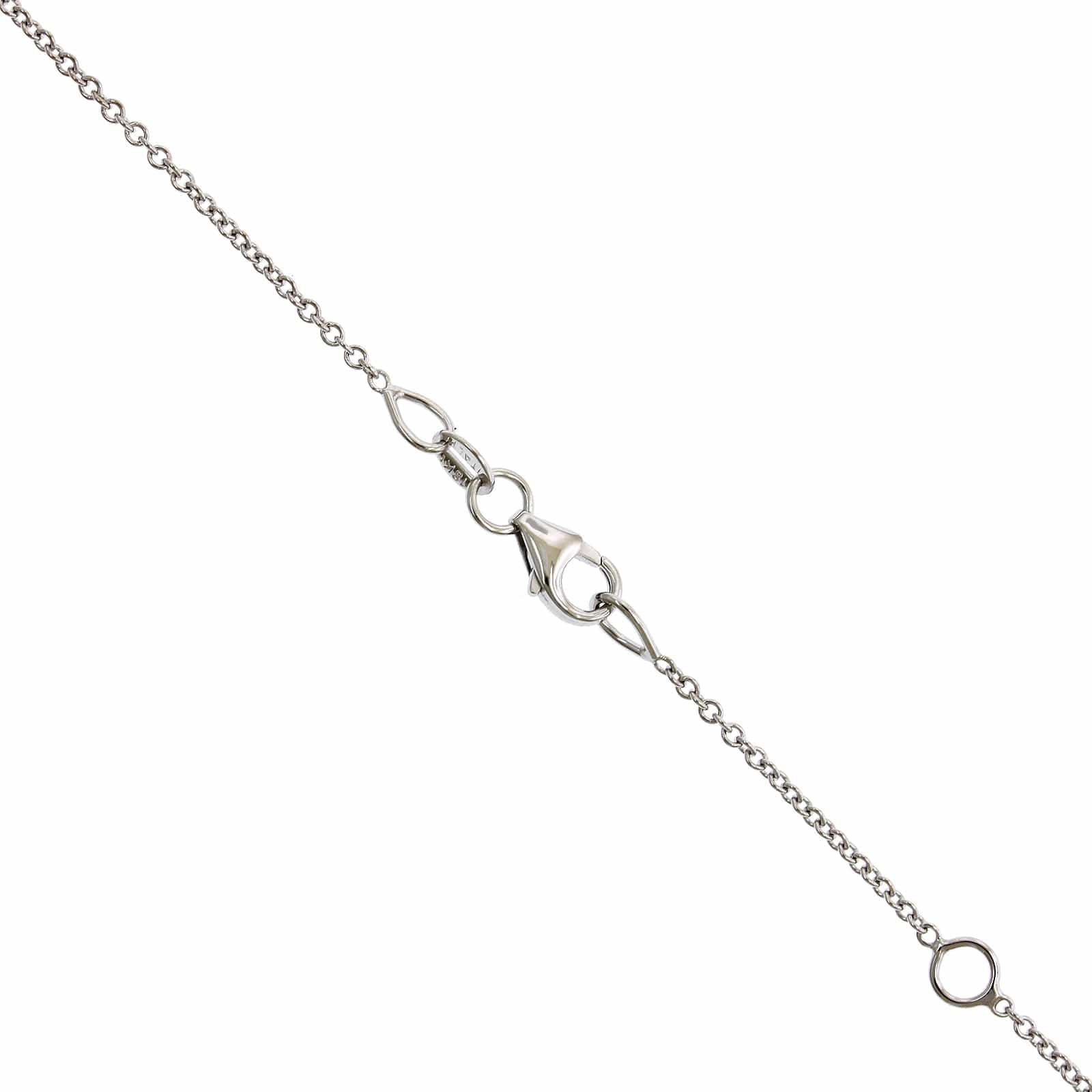 18K White Gold Curve Bar Diamond Necklace - Image 3