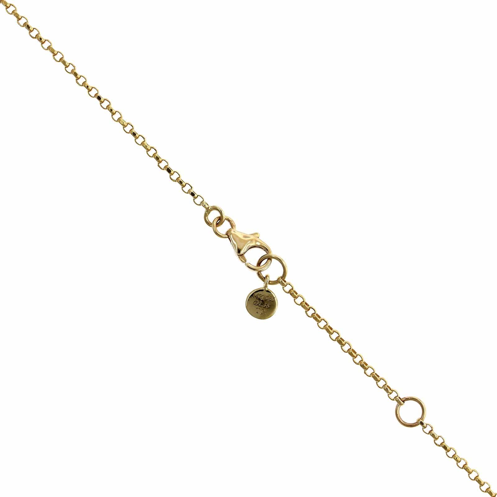 14K Yellow Gold Bezel Set Diamond Dangle Necklace - Image 3