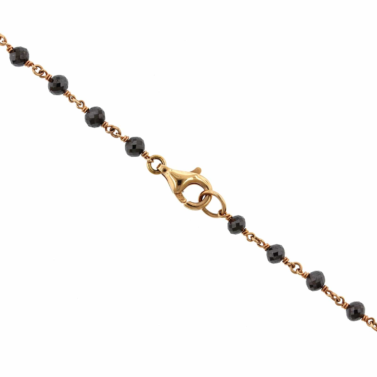 Etho Maria 18K Rose Gold Black Diamond Bead Necklace - Image 2