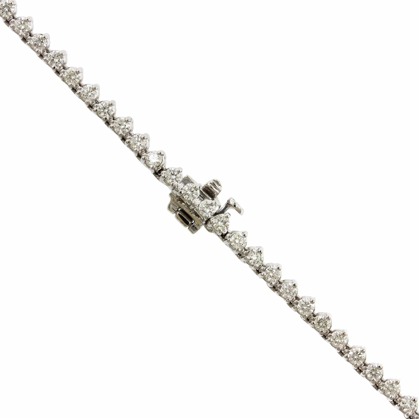 14K White Gold Diamond Graduated Line Necklace - Image 2