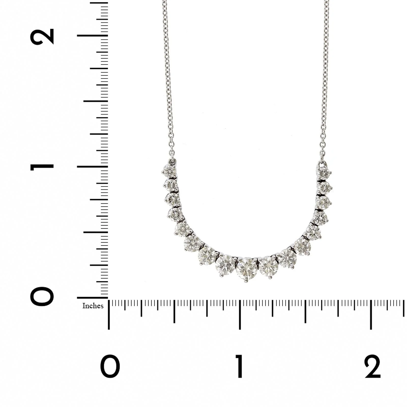 18K White Gold Graduated Diamond Flexible Necklace - Image 4