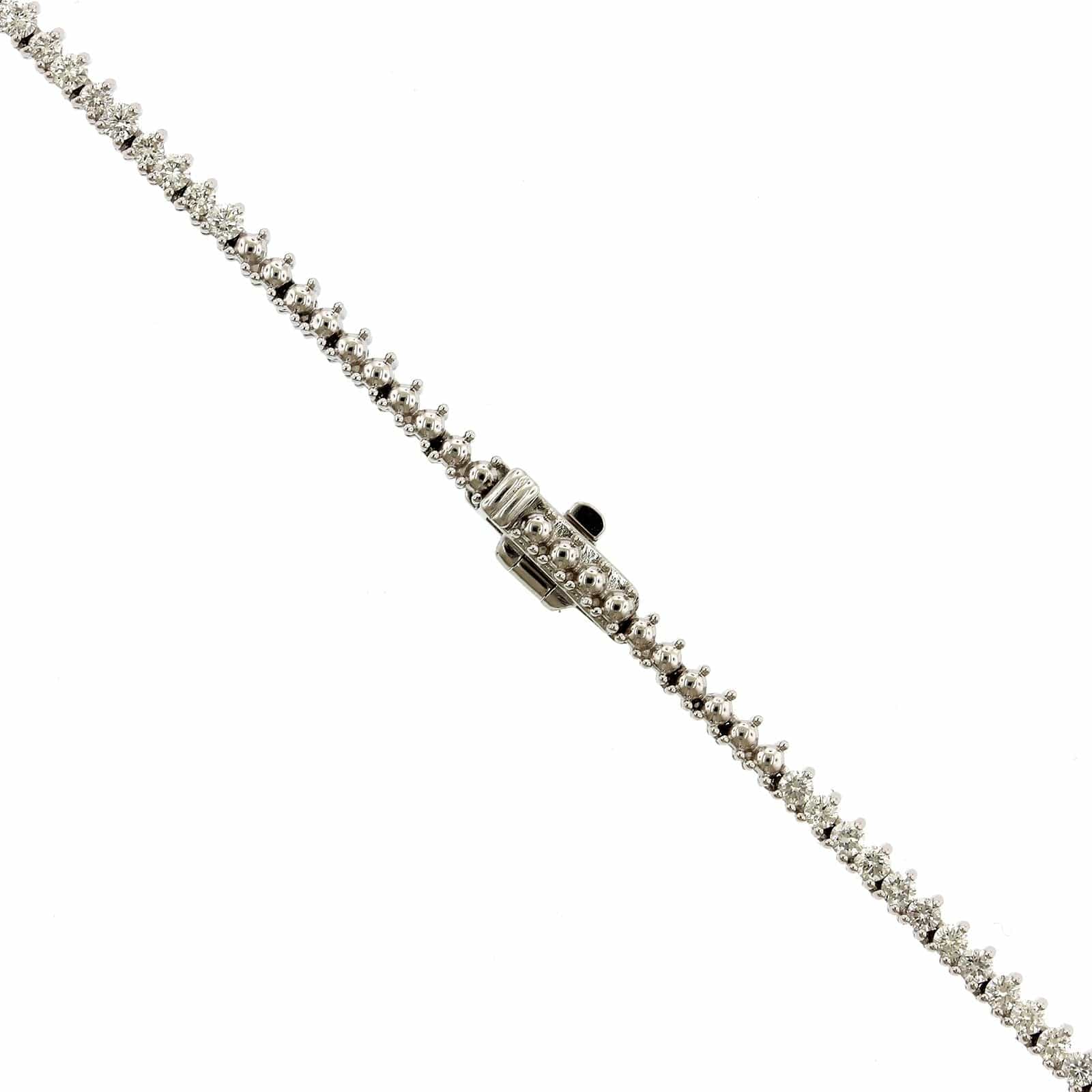 14K White Gold Prong Set Line Diamond Necklace - Image 2