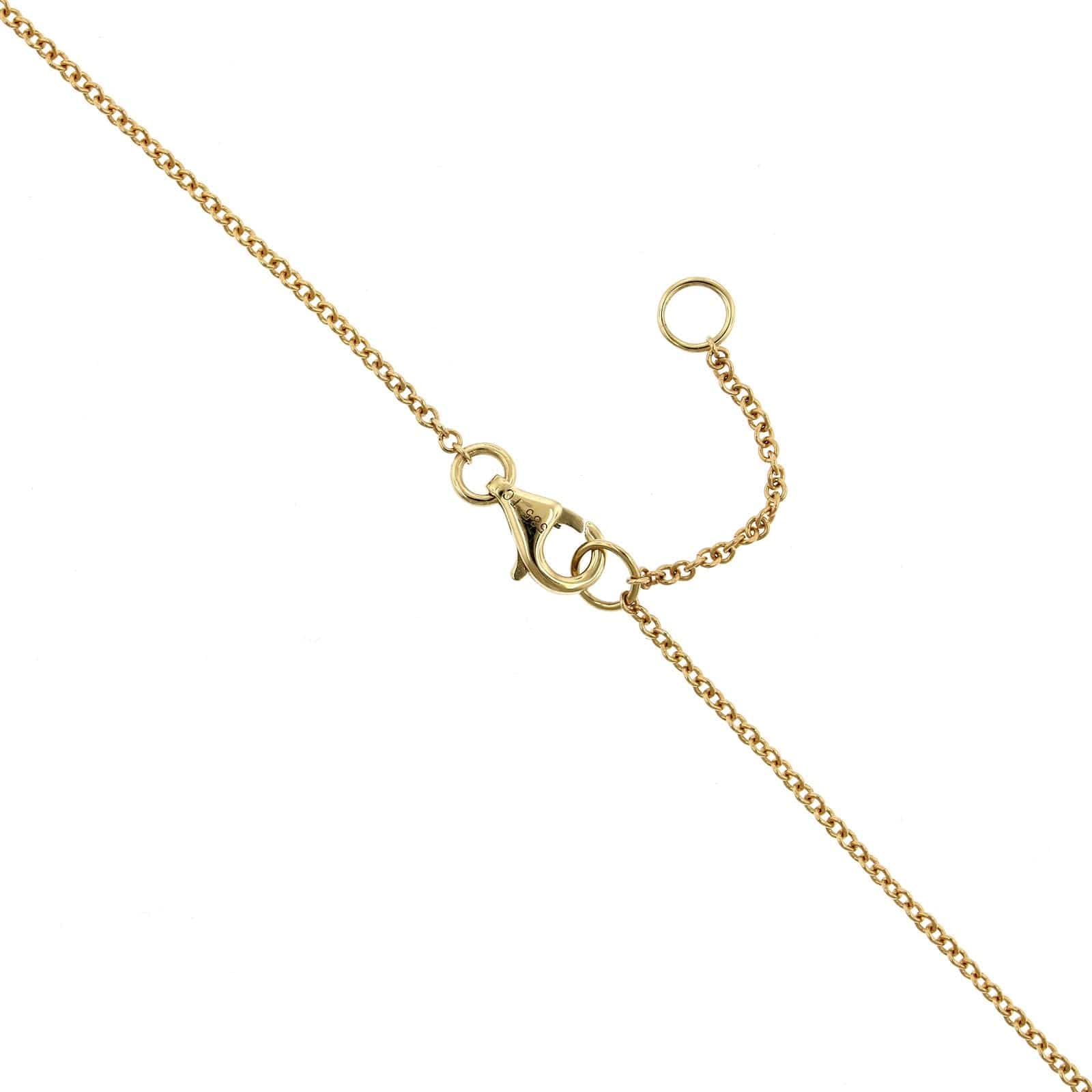 14K Yellow Gold Diamond Cluster Necklace - Image 3