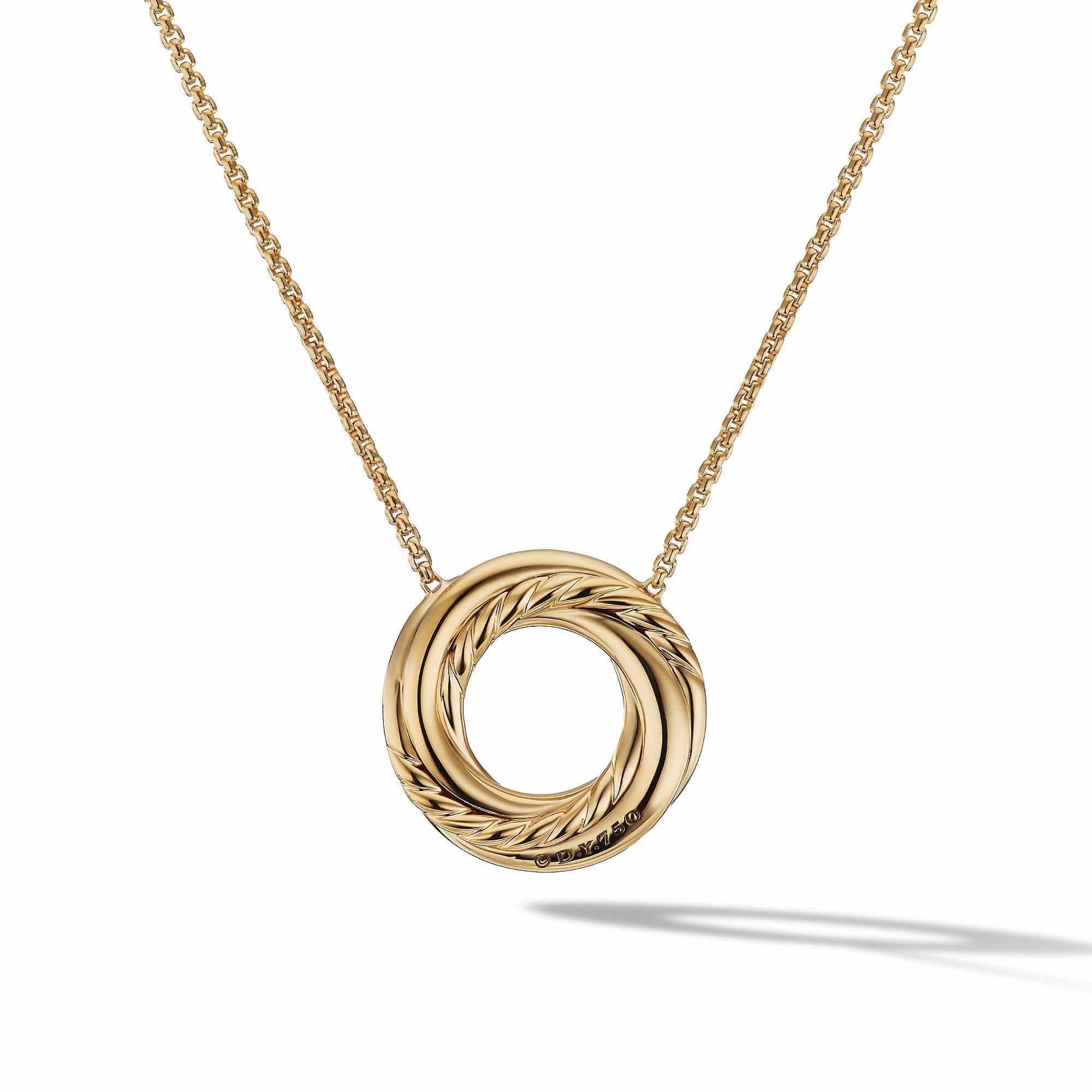 Petite Pavé Crossover Pendant Necklace in 18K Yellow Gold with Diamonds - Image 3