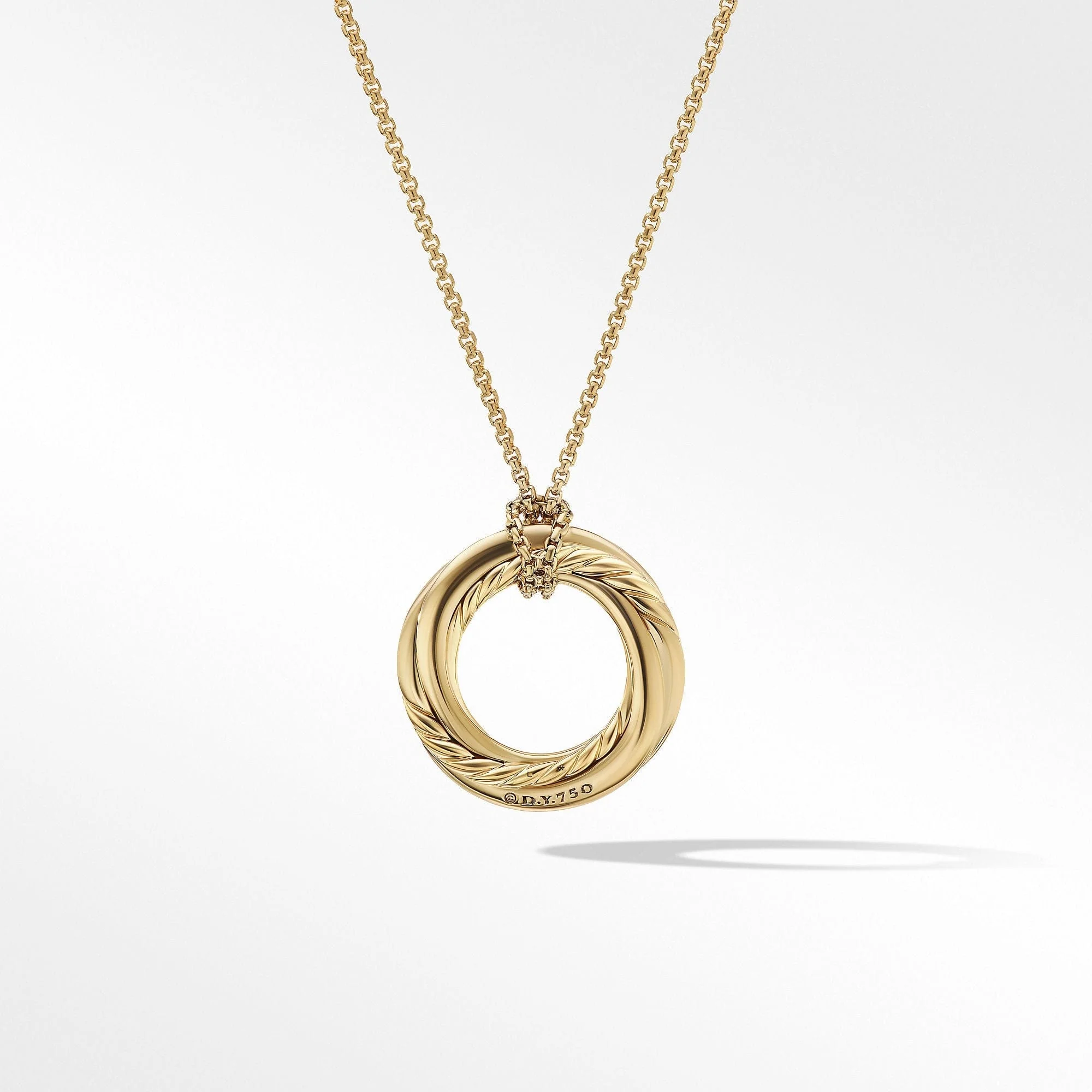 Pavé Crossover Pendant Necklace in 18K Yellow Gold with Diamonds - Image 2