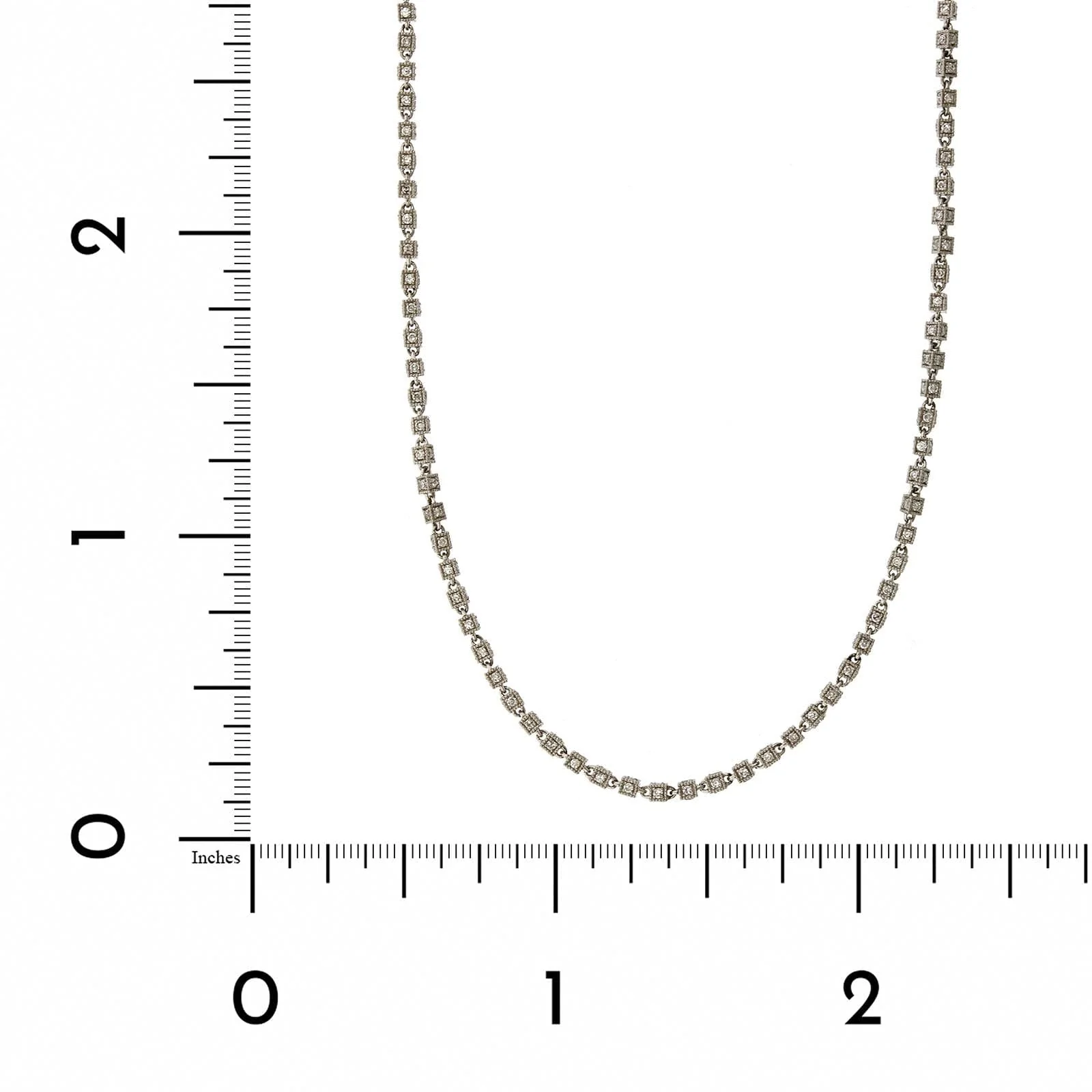 Platinum Diamond Cube Chain Necklace - Image 3