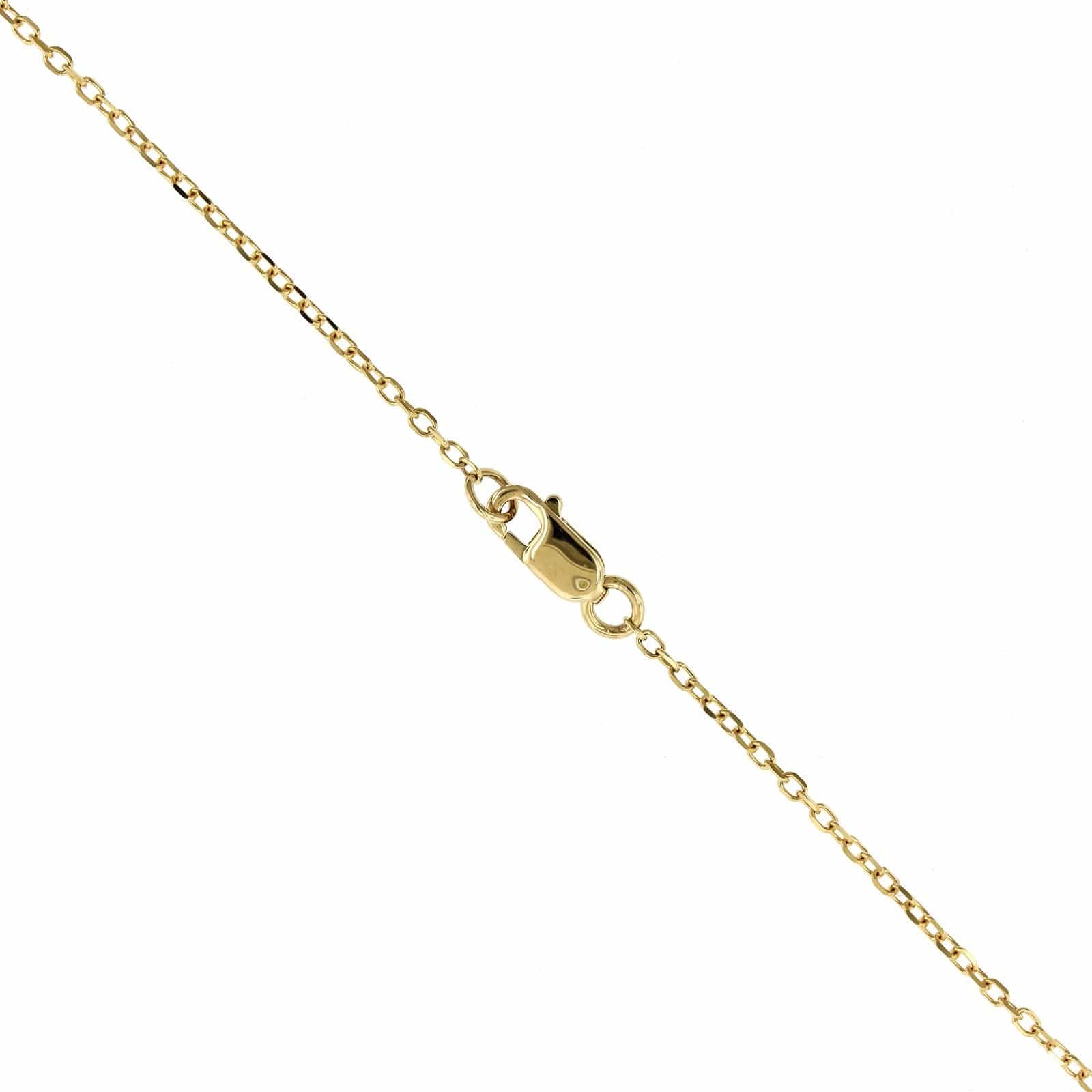 14K Yellow Gold Oval Disc with Pave Diamond Halo Necklace - Image 3