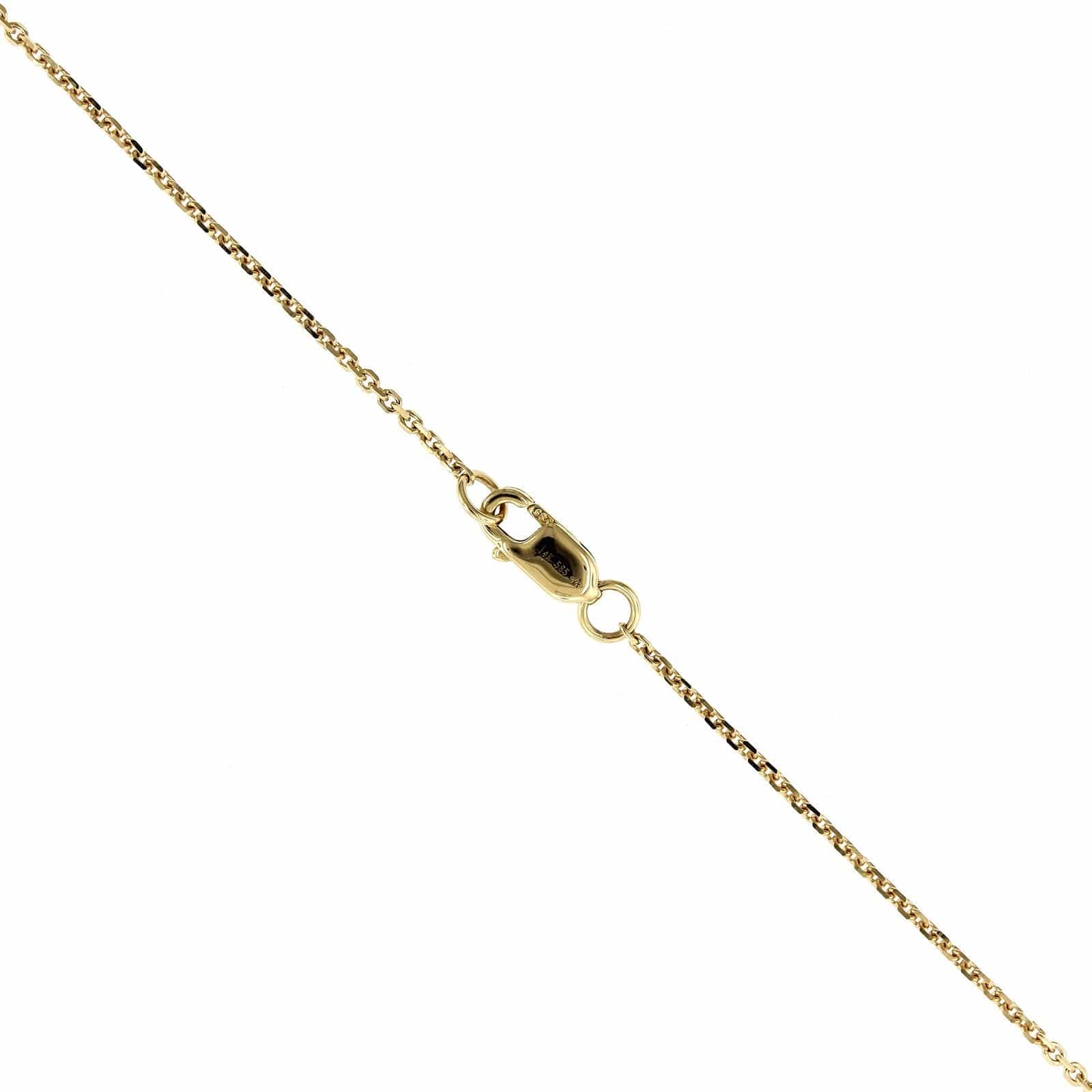 14K Yellow Gold Diamond Cluster Chain Necklace - Image 3