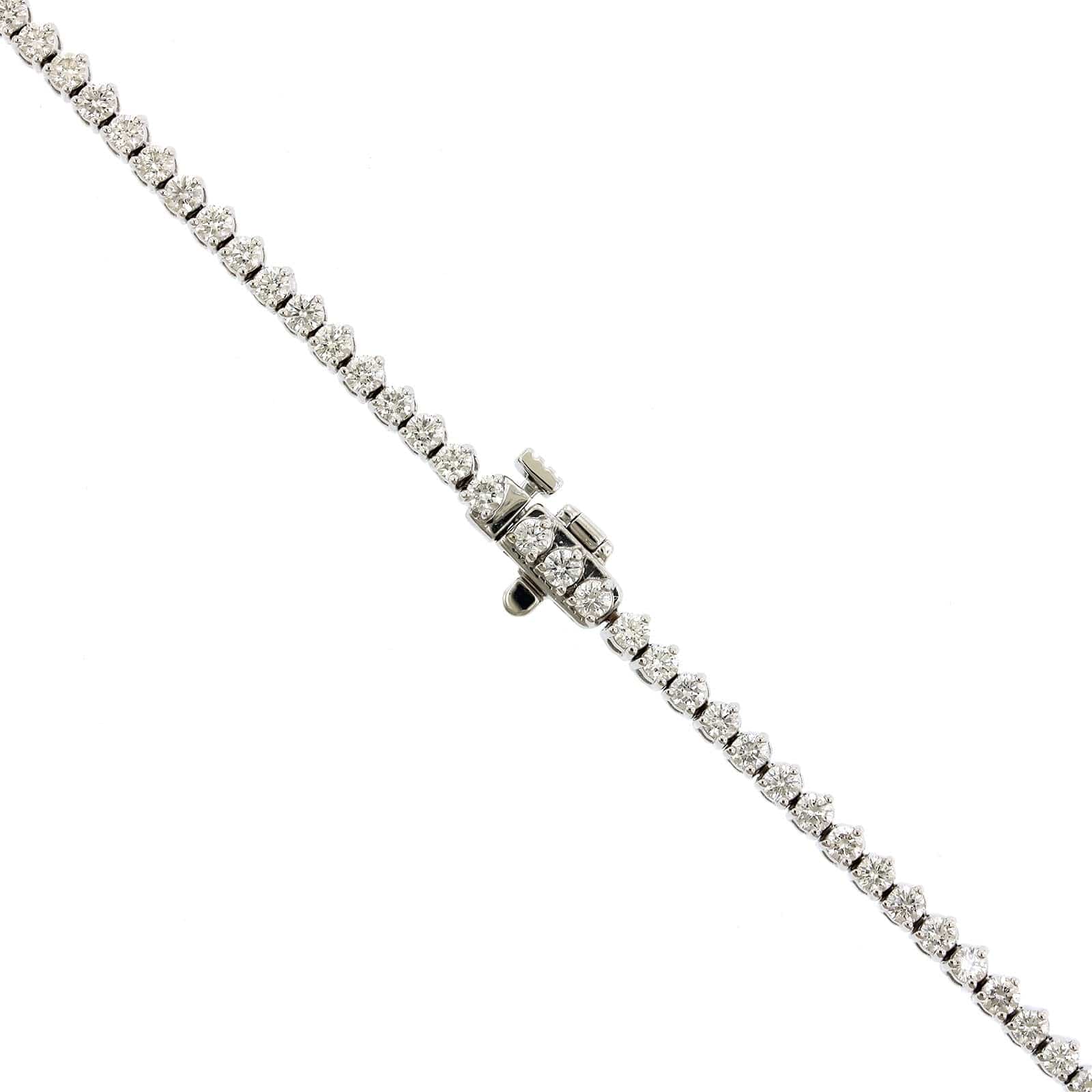 18K White Gold Graduated Diamond Tennis Necklace - Image 2