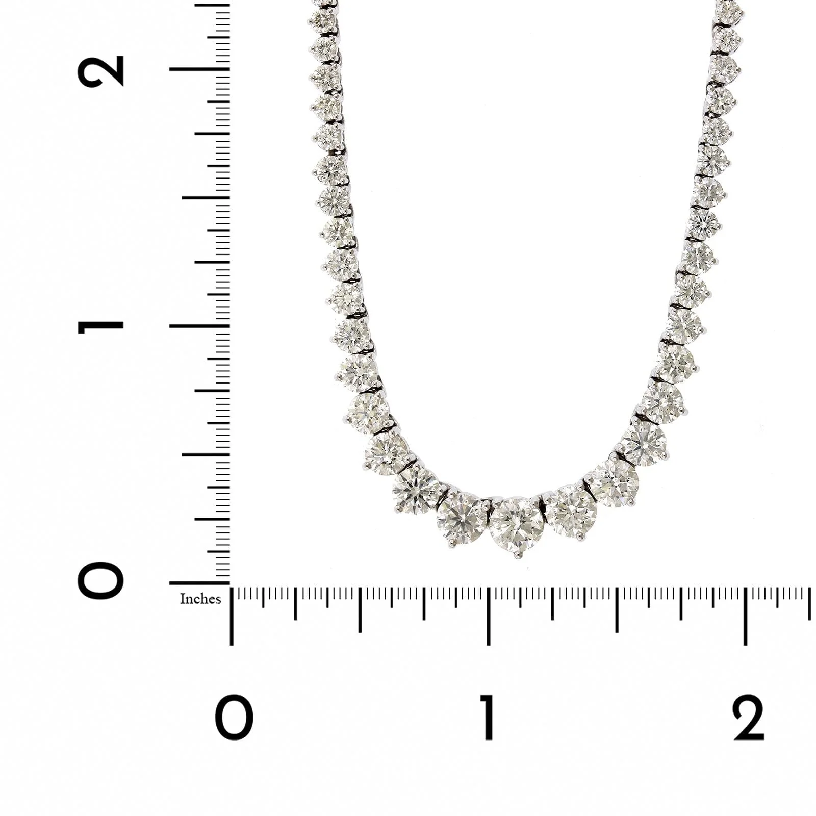 18K White Gold Graduated Diamond Tennis Necklace - Image 4
