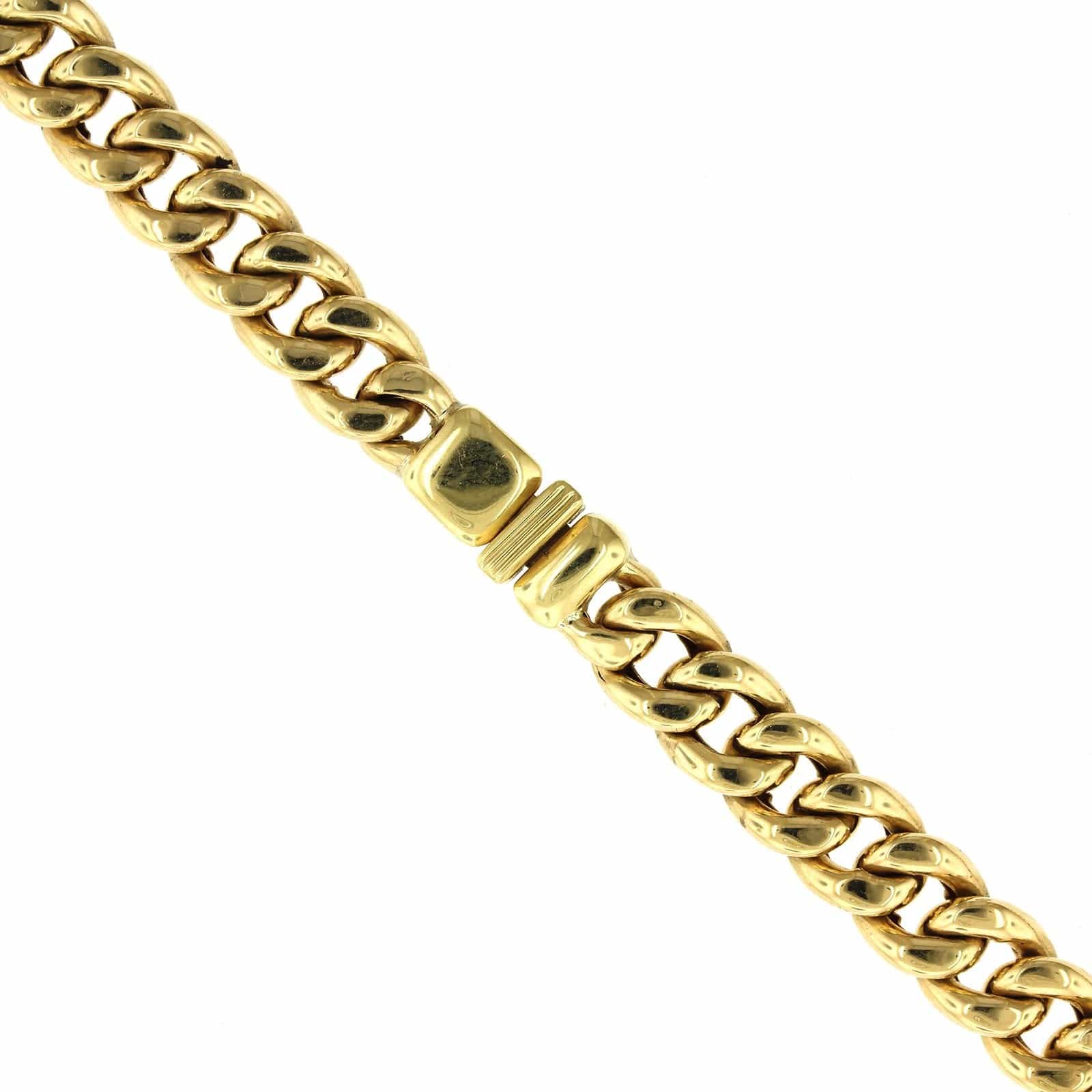 18K Yellow Gold Cuban Chain Diamond Necklace - Image 2