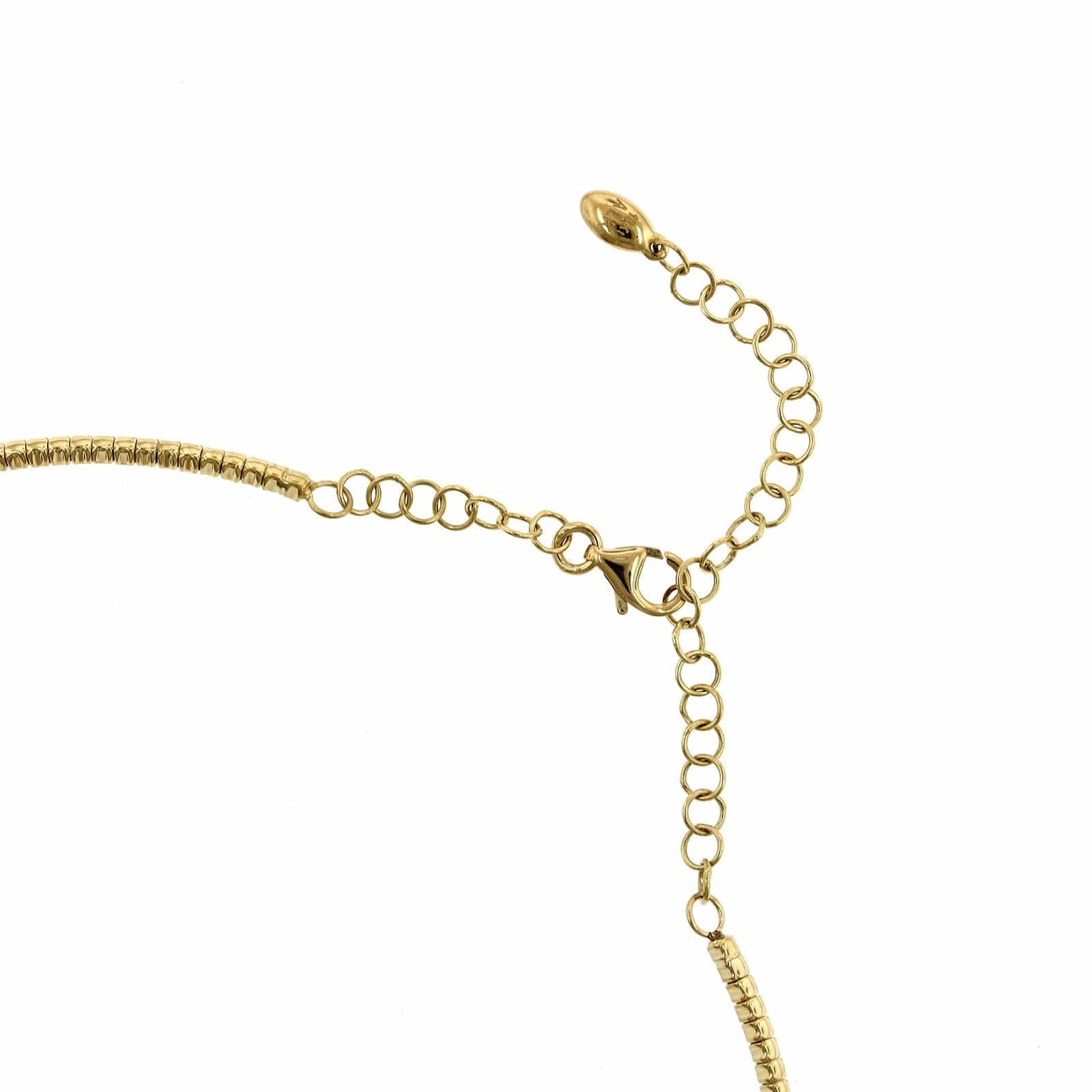 18K Yellow Gold Diamond Choker Necklace - Image 4