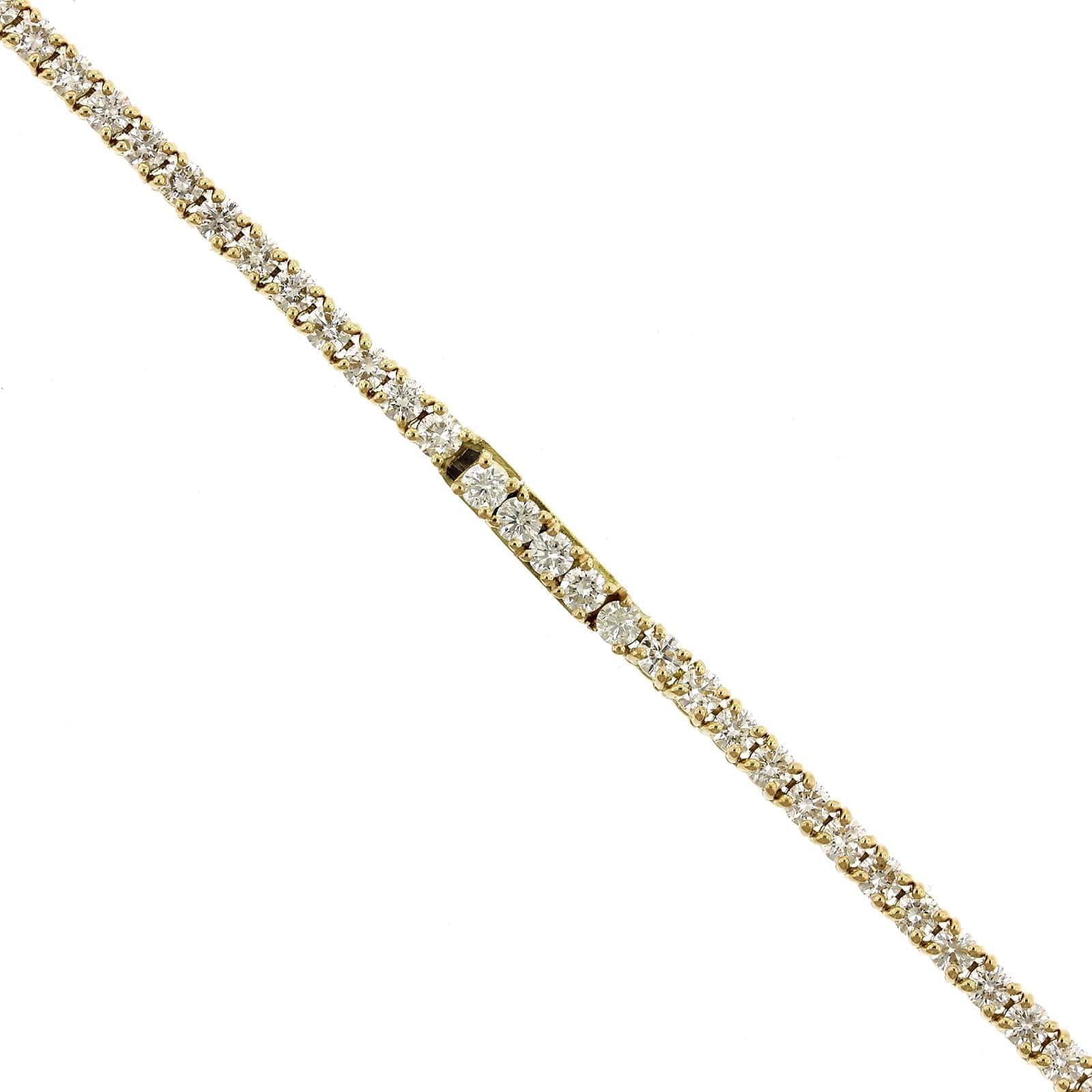 18K Yellow Gold Prong Set Diamond Line Necklace - Image 2