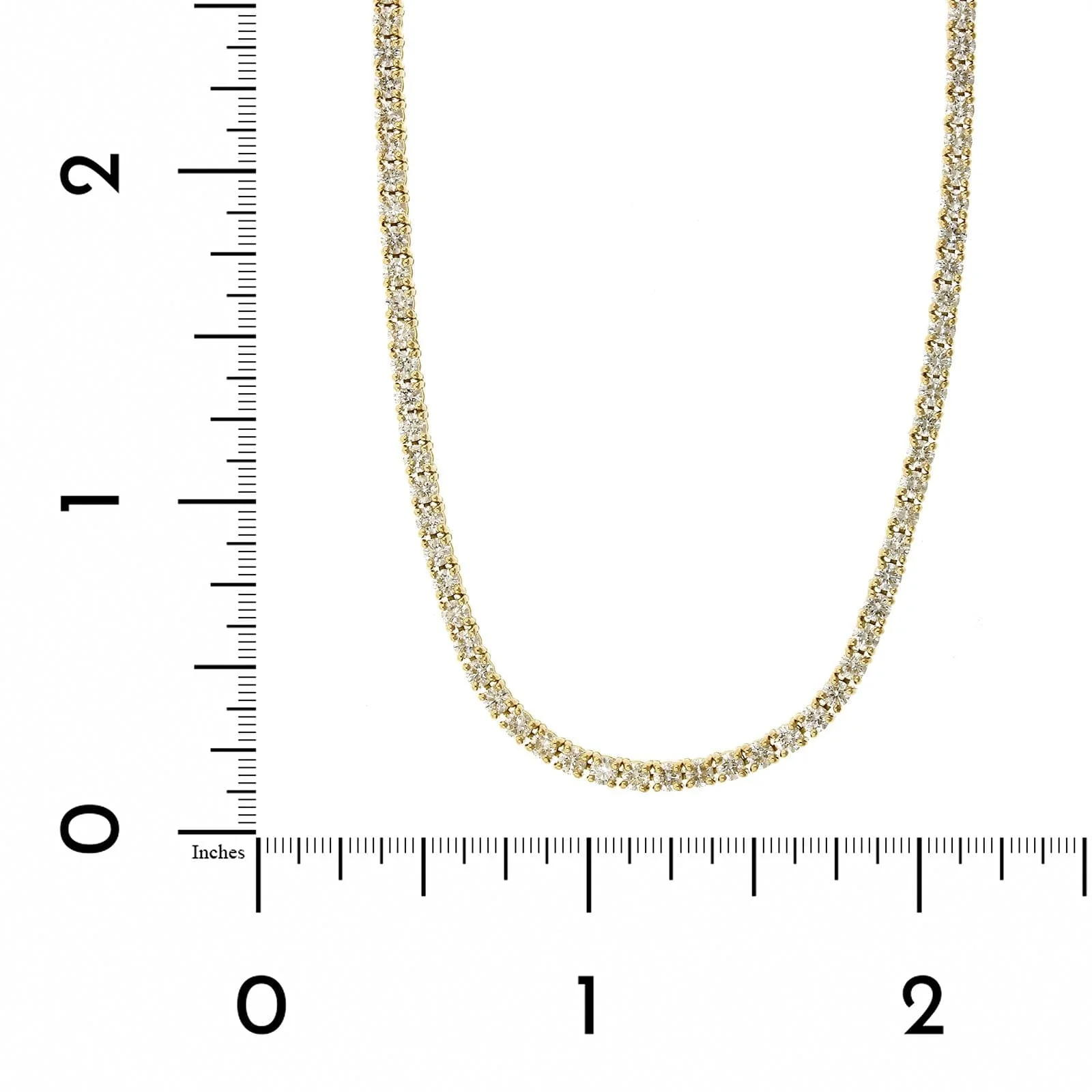 18K Yellow Gold Prong Set Diamond Line Necklace - Image 4