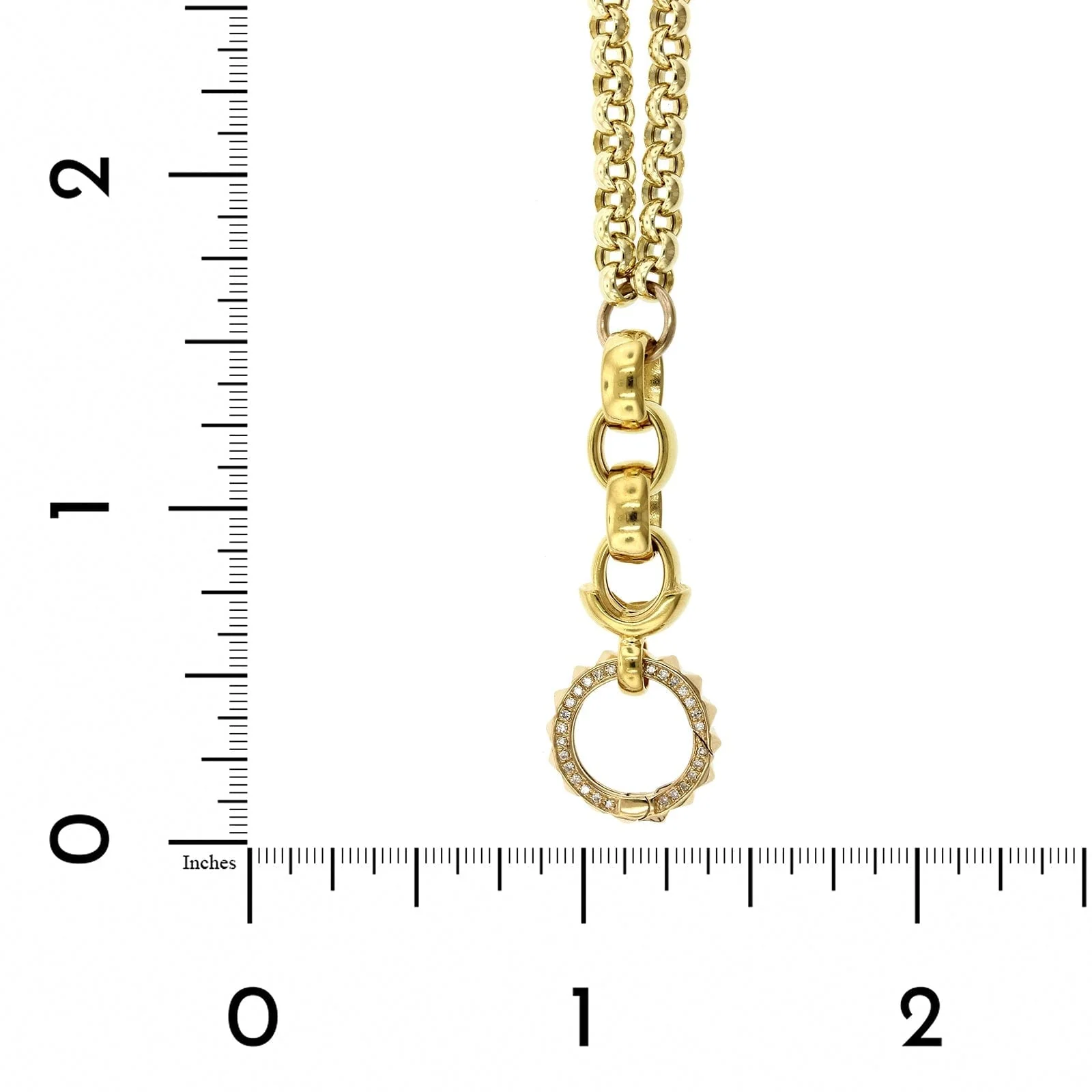 14K Yellow Gold Belcher Chain Pave Diamond Necklace - Image 3