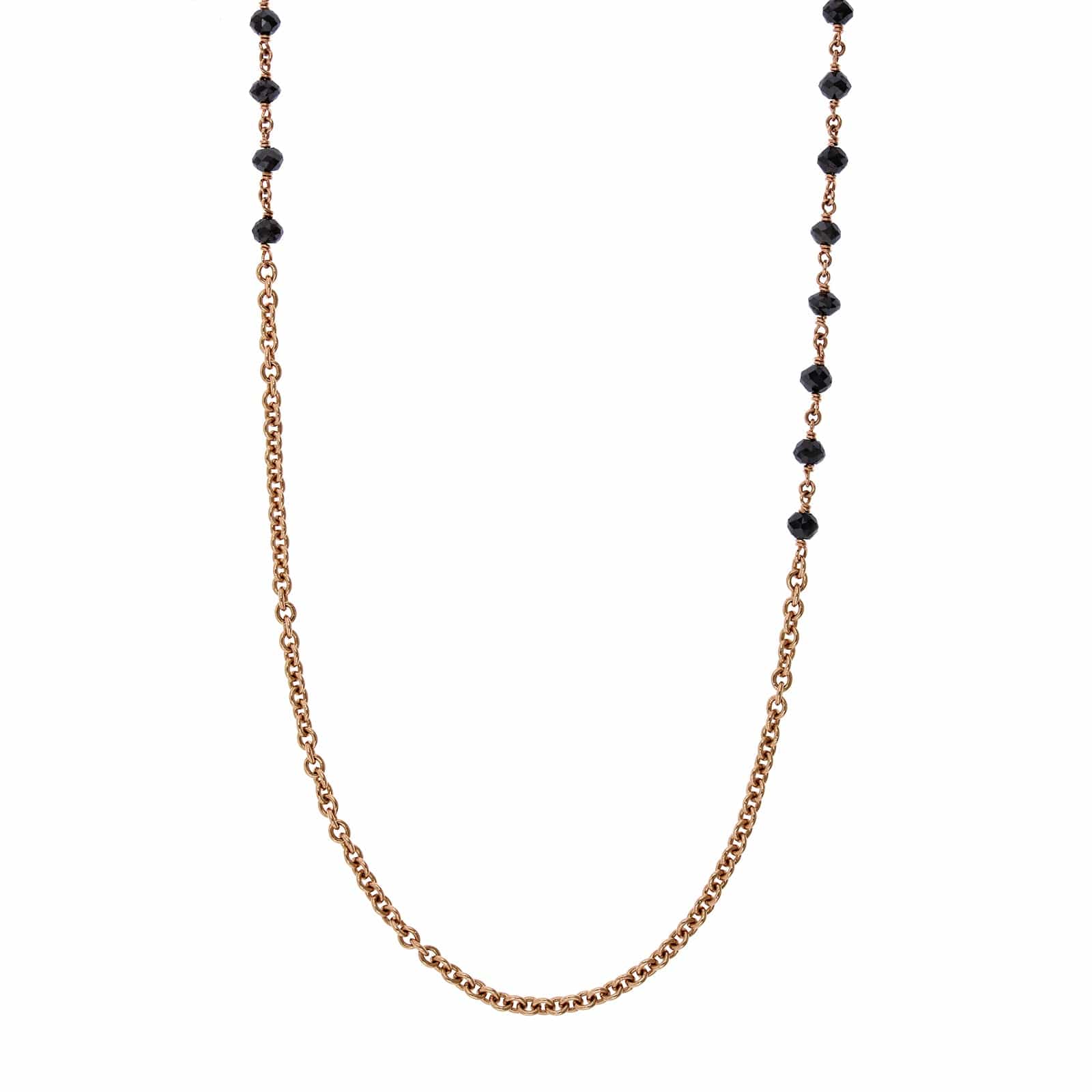 Etho Maria 18K Rose Gold Black Diamond Bead Necklace - Image 4