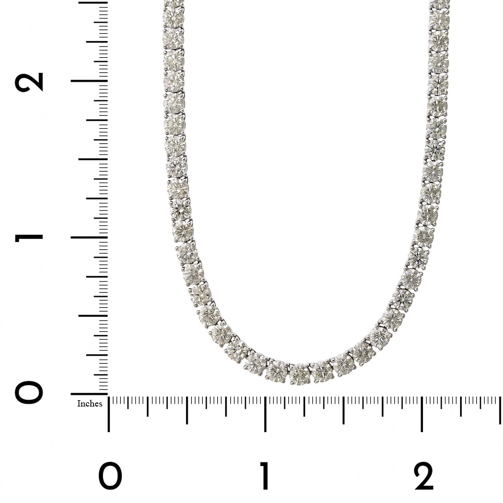 18K White Gold Diamond Tennis Necklace - Image 3
