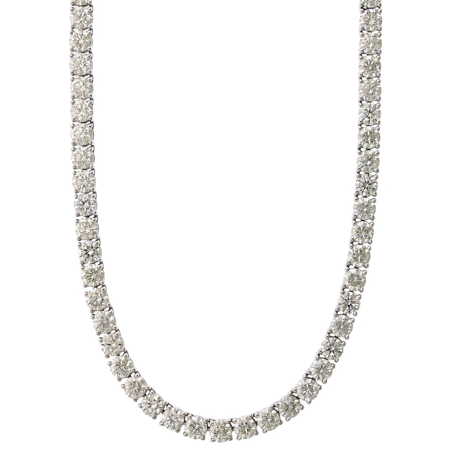 18K White Gold Diamond Tennis Necklace - Image 4