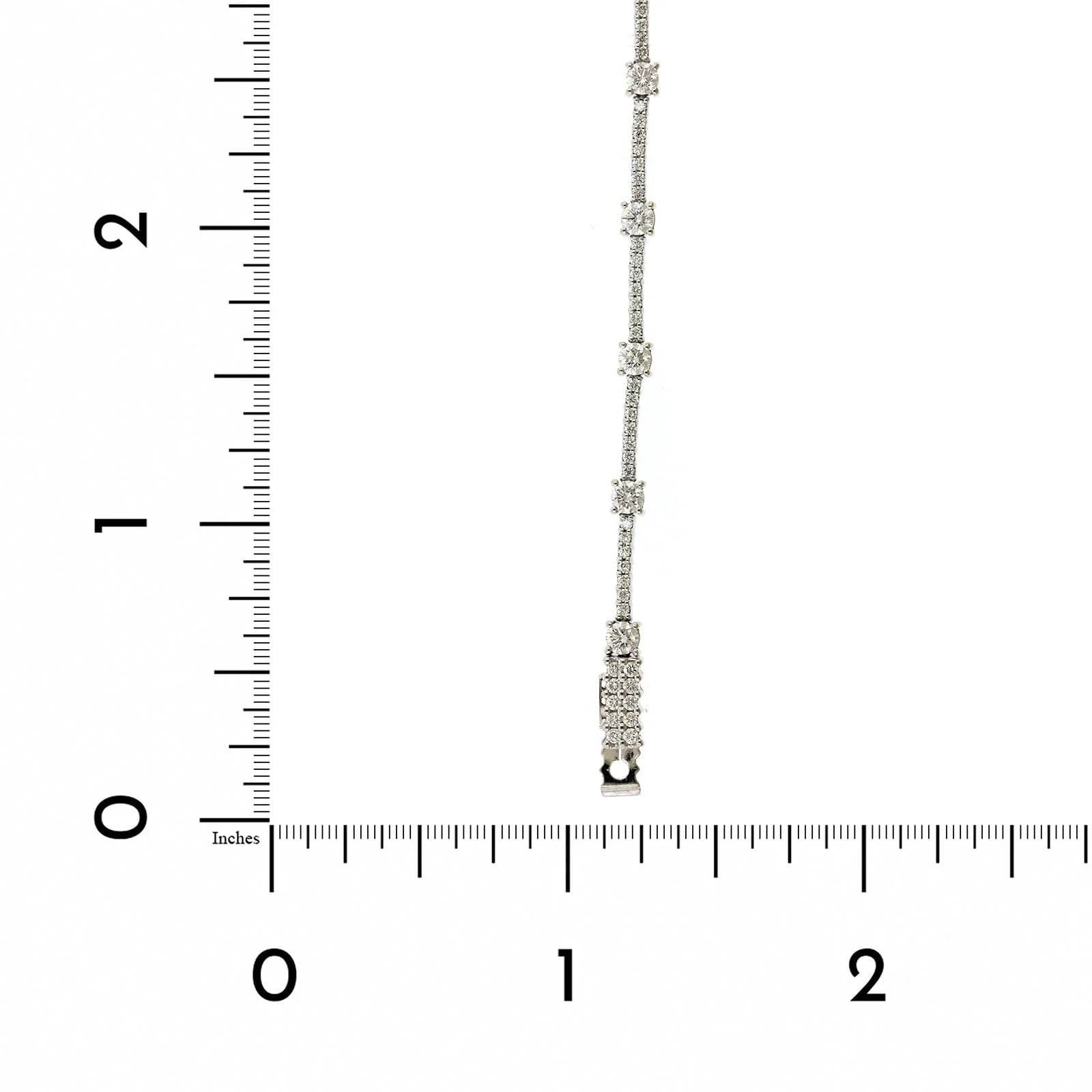 18K White Gold Line Diamond Necklace - Image 3