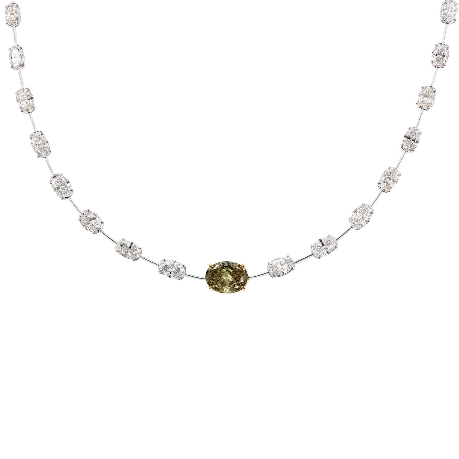 Etho Maria 18K White Gold Oval Diamond Necklace - Image 5