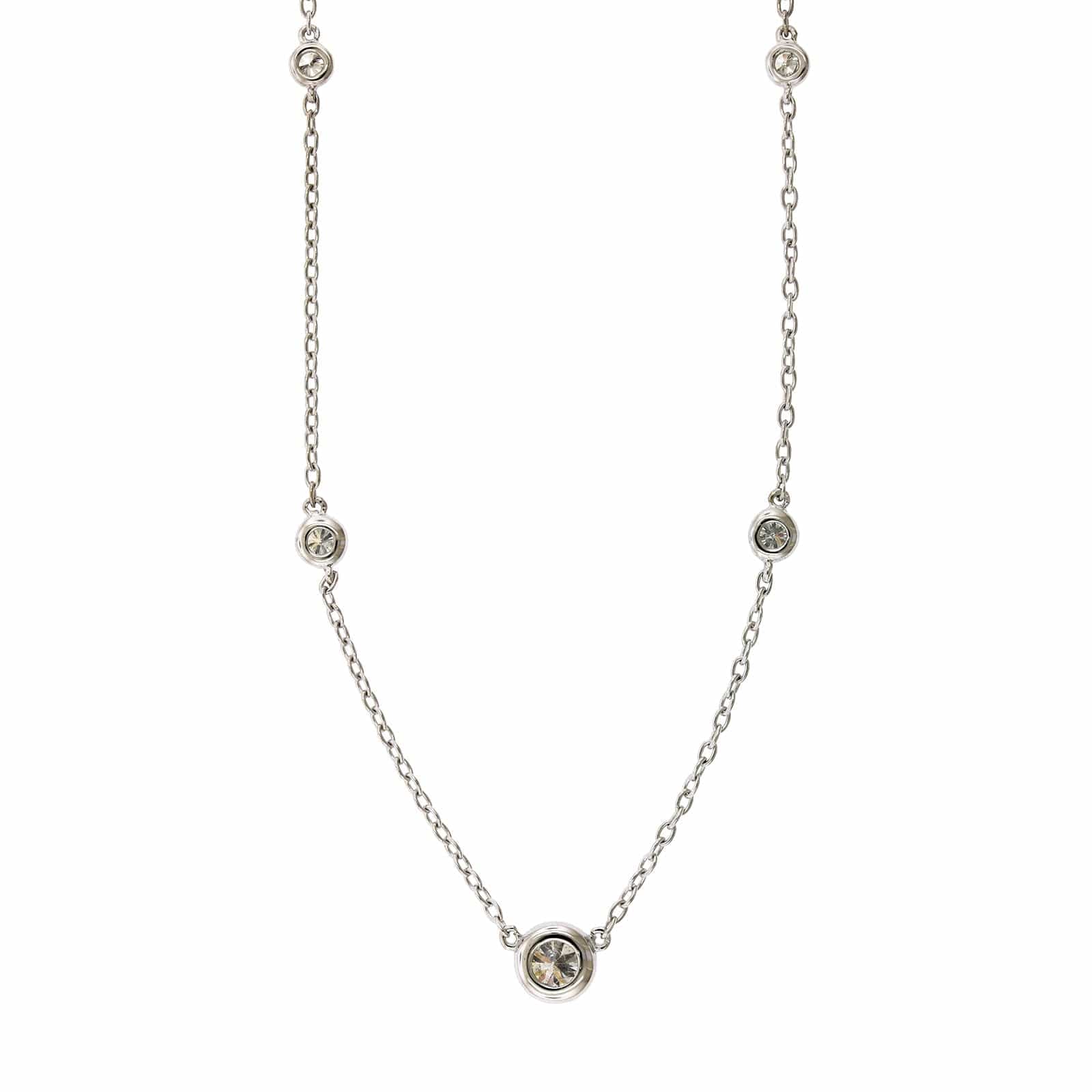 14K White Gold Diamond by the Yard Necklace - Image 2