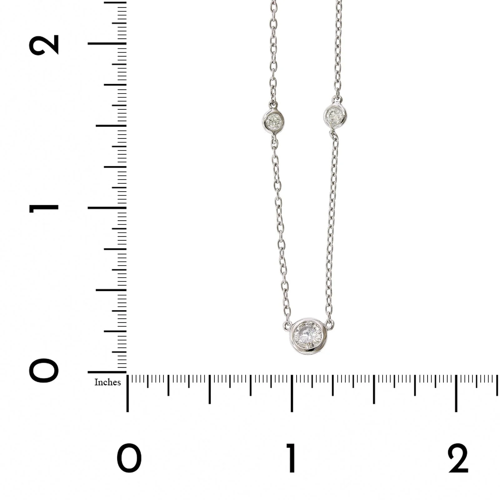14K White Gold Diamond by the Yard Necklace - Image 4