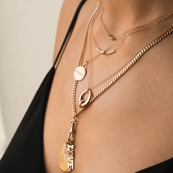 14K Yellow Gold 3 Stone Diamond Necklace - Image 2