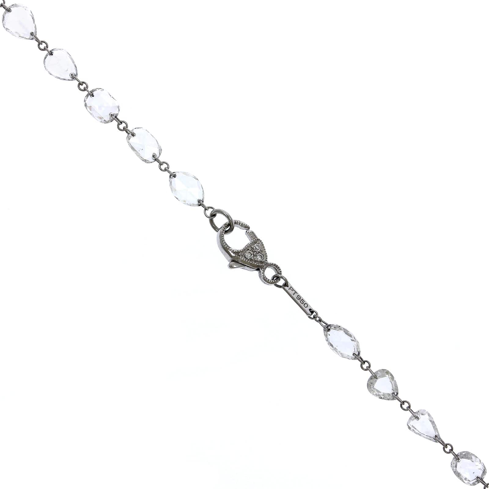 Etho Maria Platinum Rose Cut Multi Shaped Diamond Necklace - Image 2