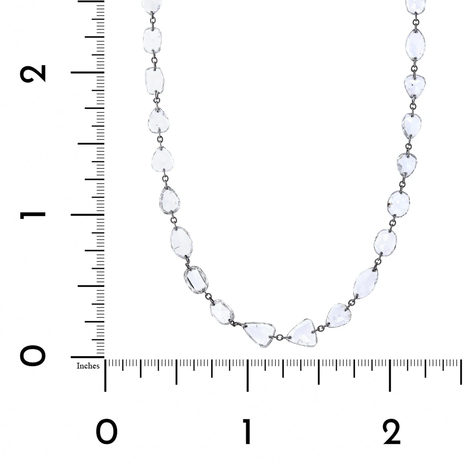 Etho Maria Platinum Rose Cut Multi Shaped Diamond Necklace - Image 3