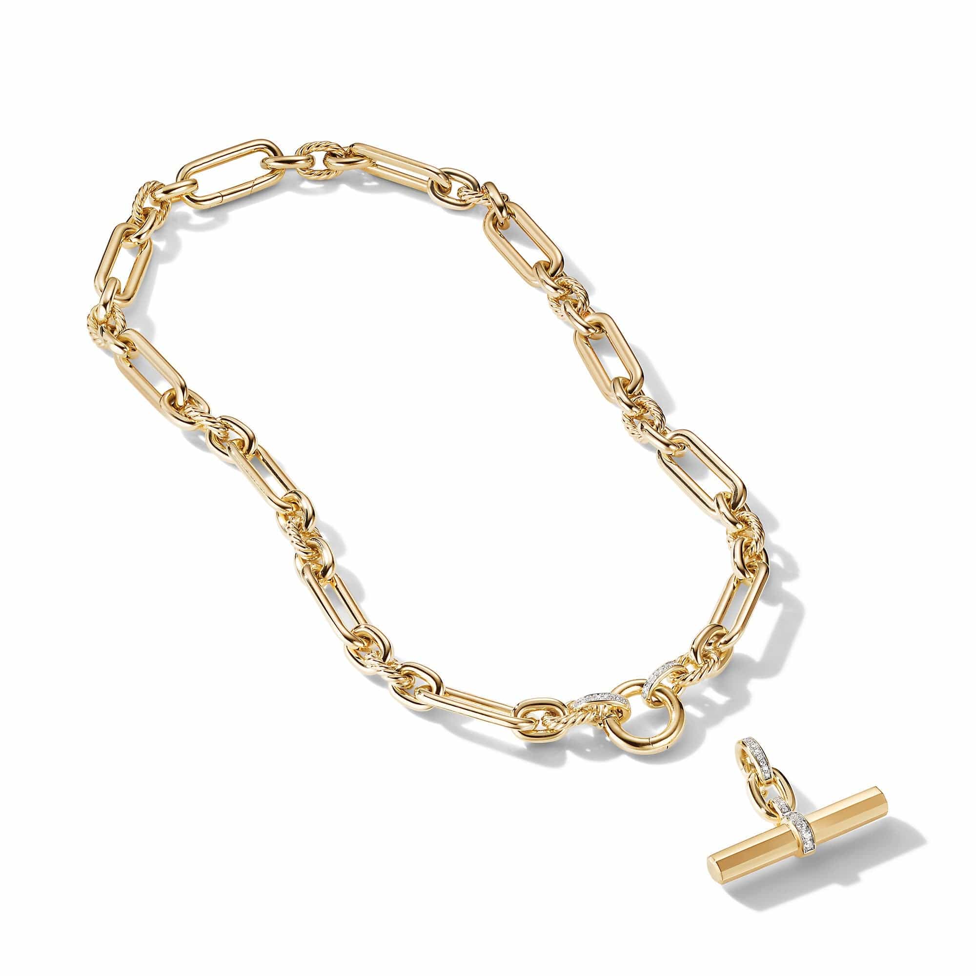 Lexington Chain Necklace in 18K Yellow Gold with Diamonds - Image 3