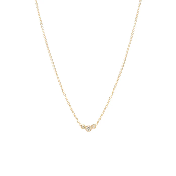 Zoe Chicco 14K Yellow Gold 3 Diamond Necklace