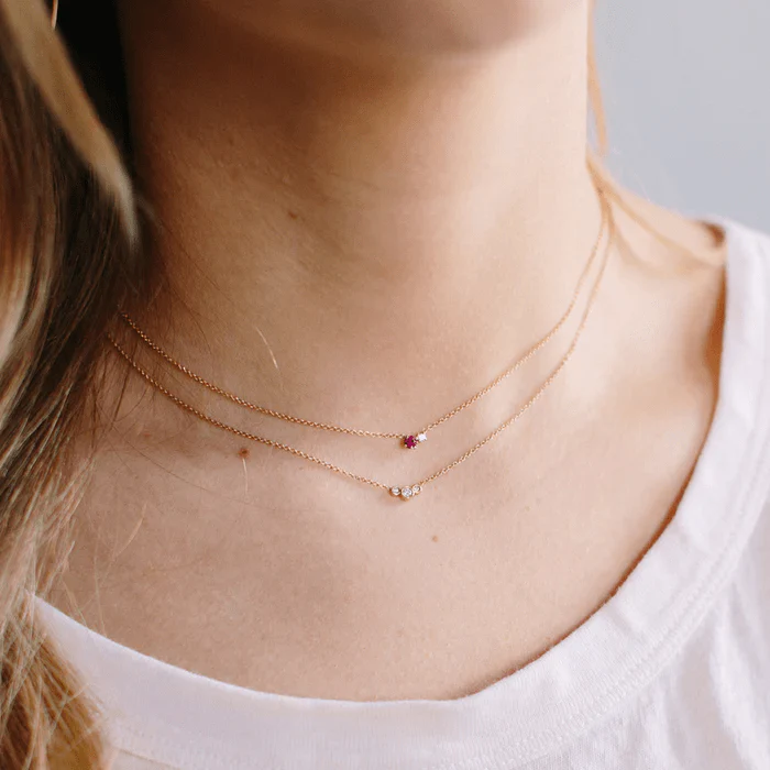 Zoe Chicco 14K Yellow Gold 3 Diamond Necklace - Image 2