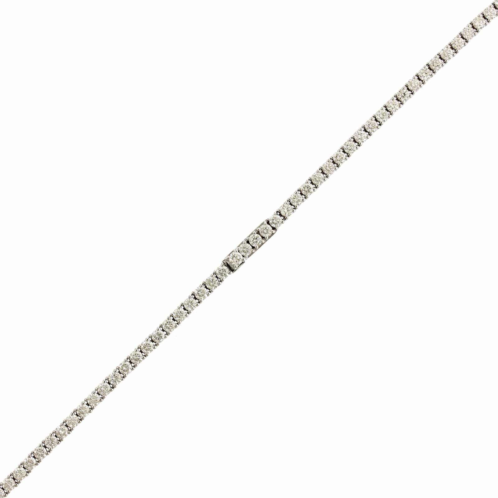 18K White Gold 4 Prong 16" Diamond Line Necklace - Image 3