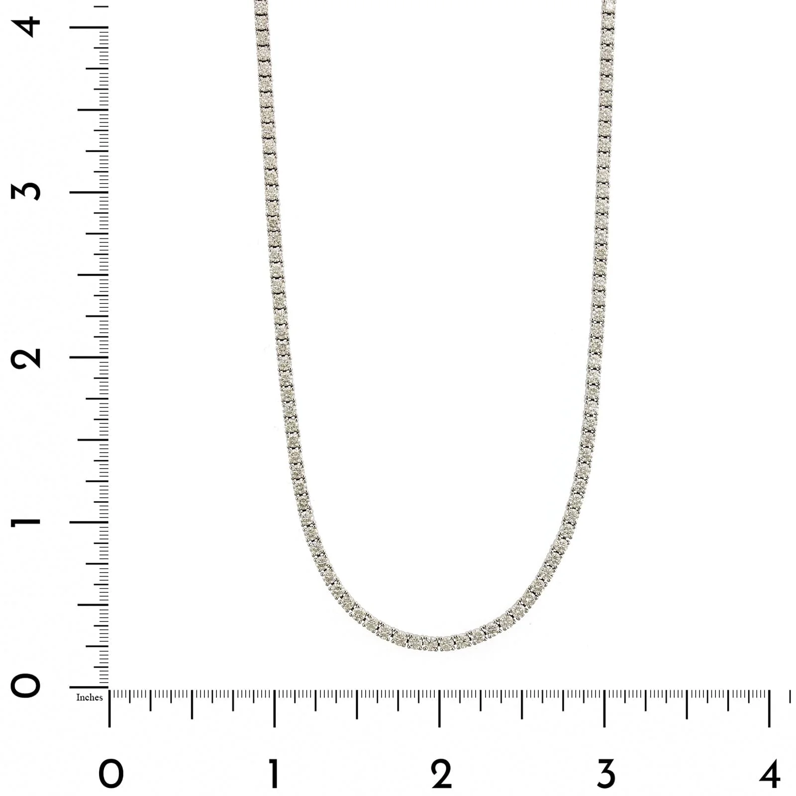 18K White Gold 4 Prong 16" Diamond Line Necklace - Image 4