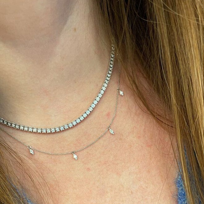 14K White Gold Ava Bea Diamond Tennis Necklace - Image 2
