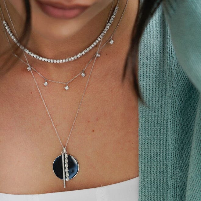 14K White Gold Ava Bea Diamond Tennis Necklace - Image 3