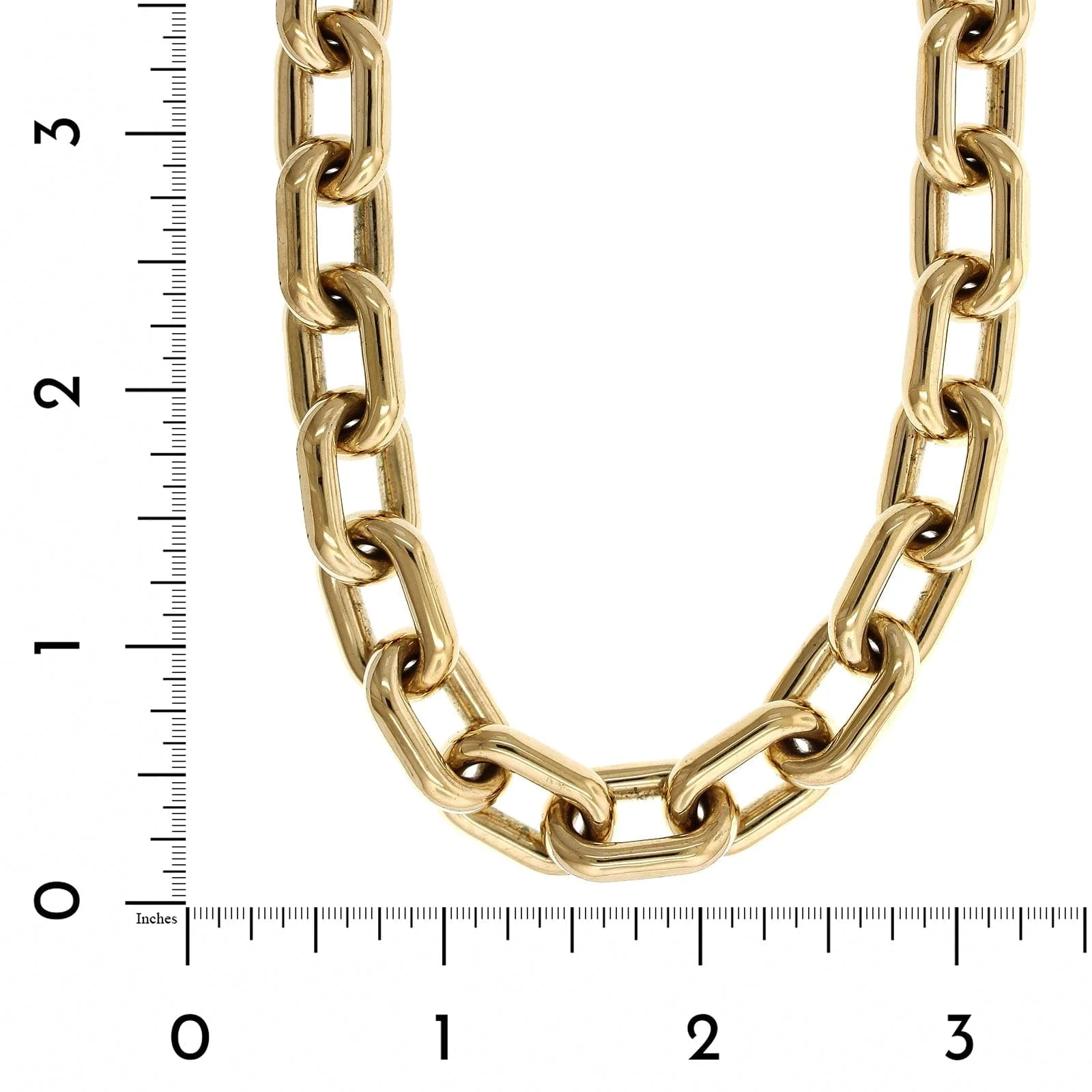 18K Yellow Gold Diamond Square Link Necklace - Image 3