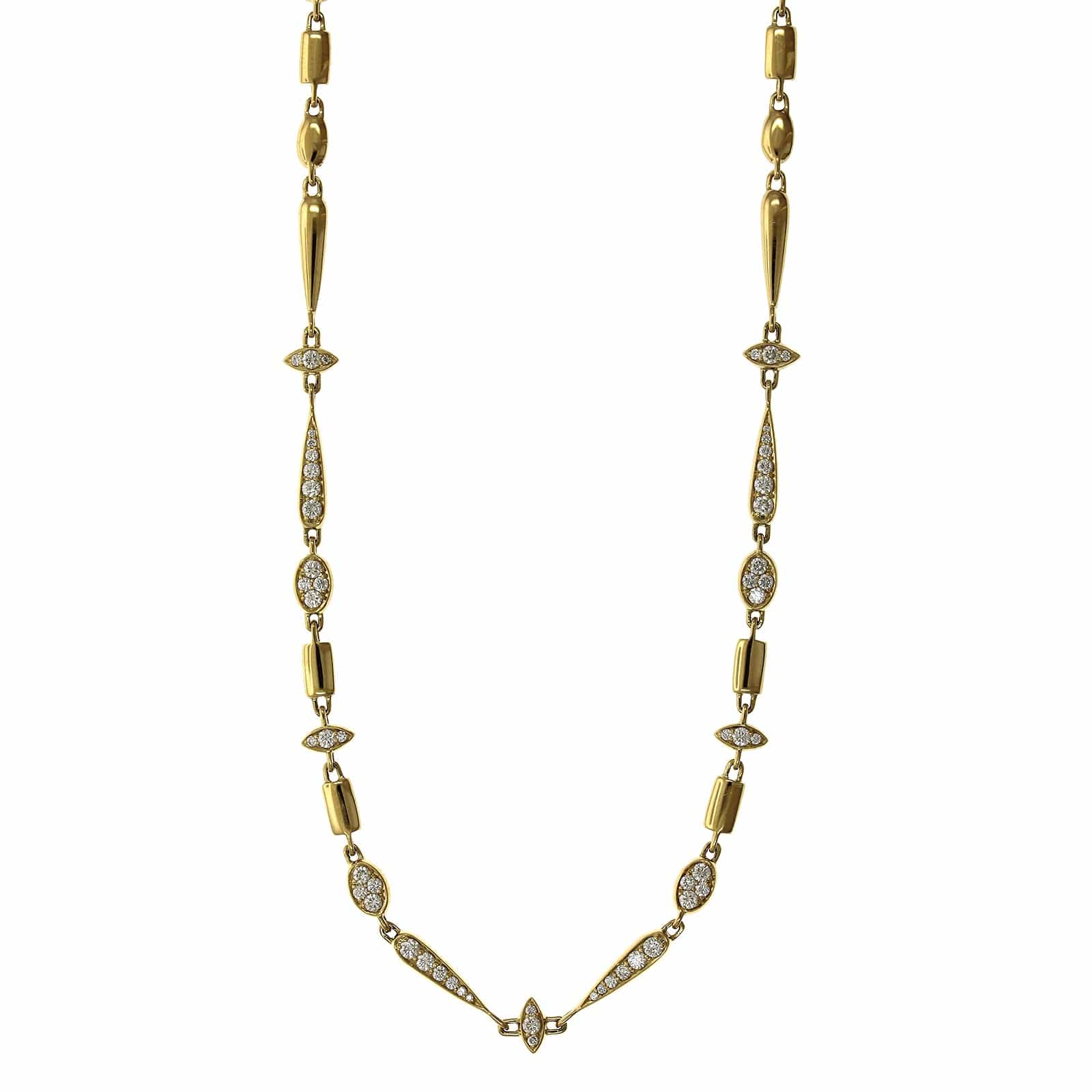 Etho Maria 18K Yellow Gold Pave Diamond Station Necklace - Image 4