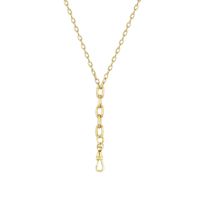 Zoe Chicco 14K Yellow Gold Oval Link Charm Holder Chain