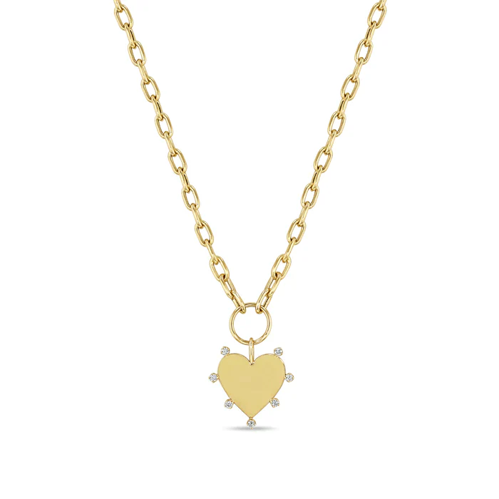 Zoe Chicco 14K Yellow Gold Heart Diamond Pendant