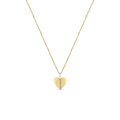 Zoe Chicco 14K Yellow Gold Pave Diamond Heart Pendant