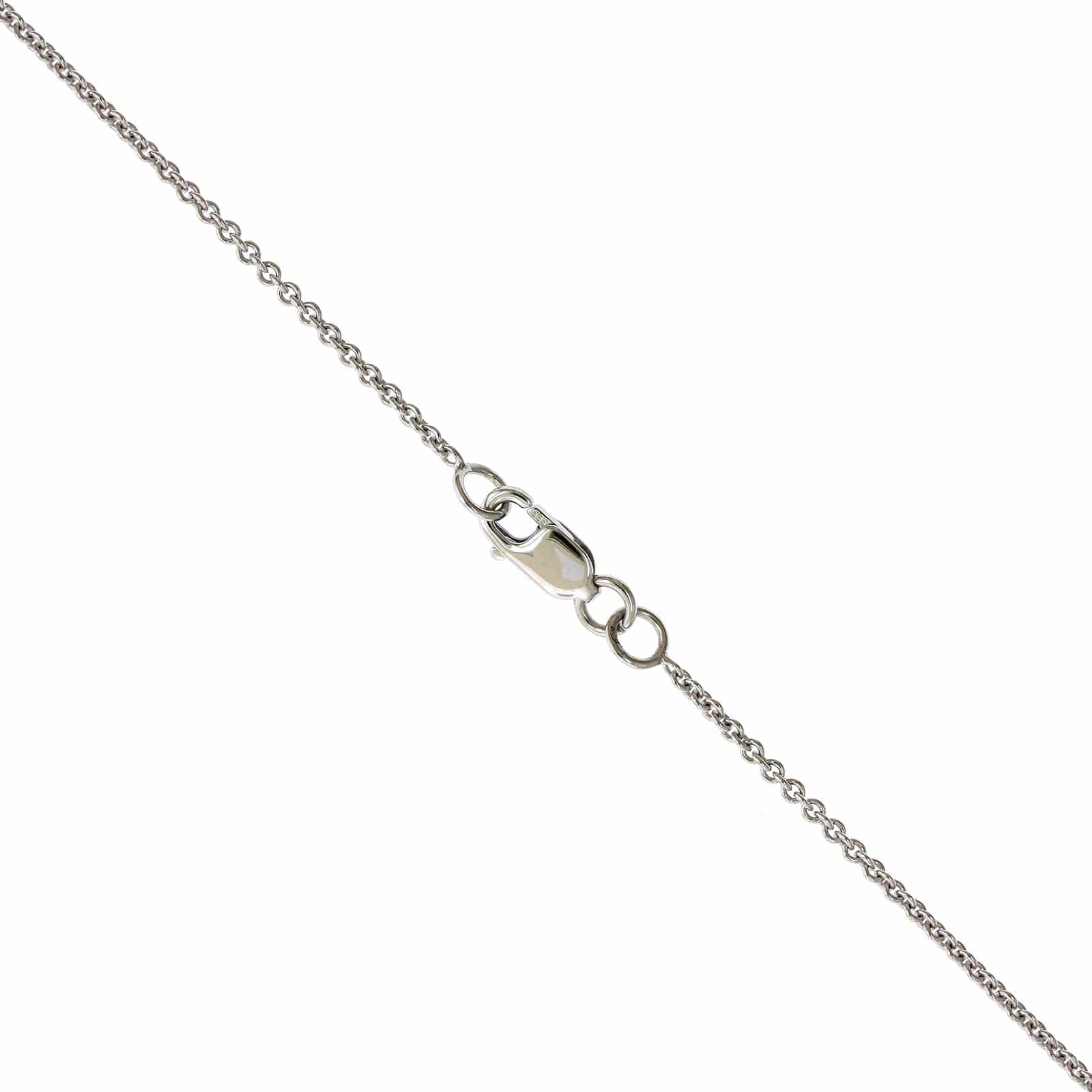 14K White Gold Diamond Curve Bar Necklace - Image 3