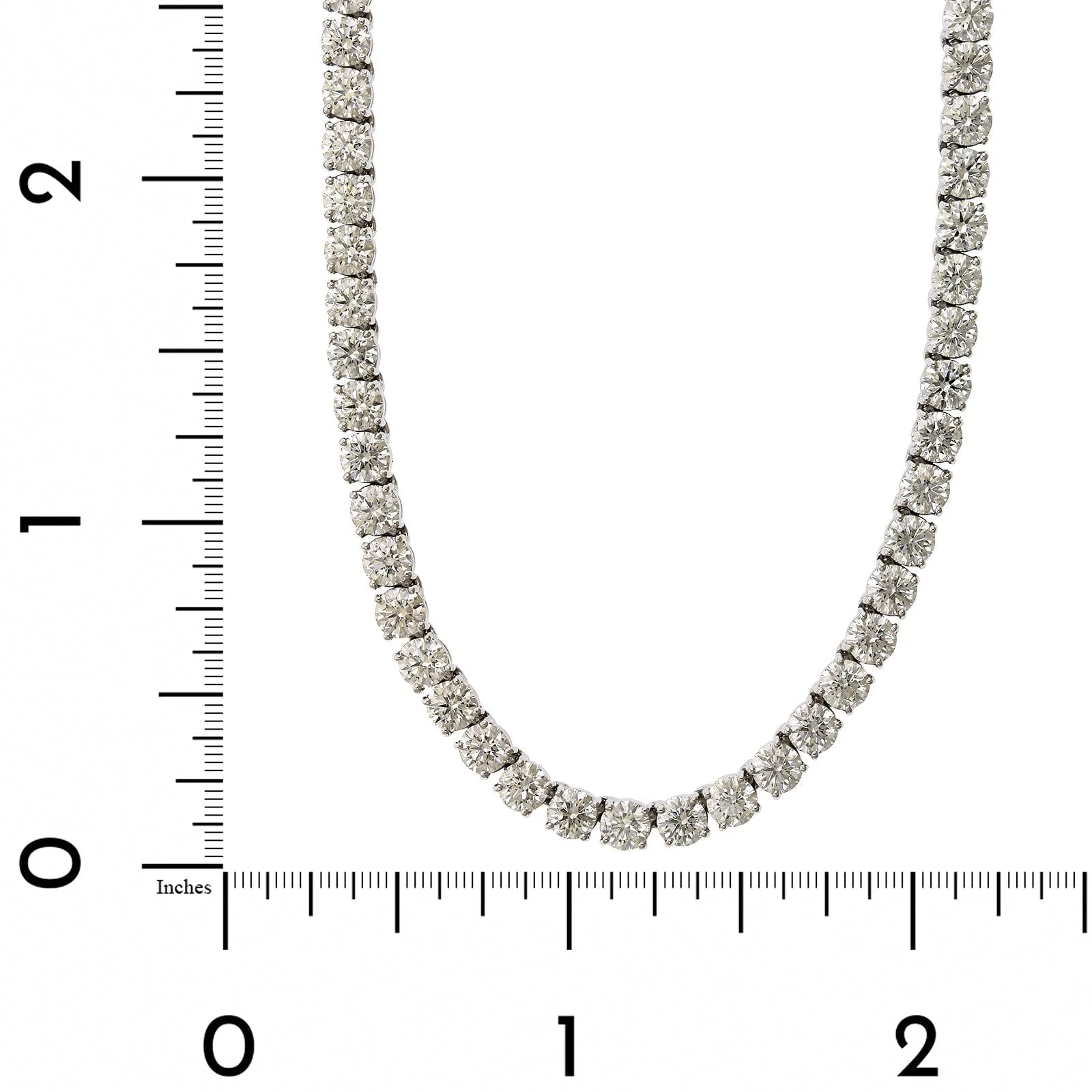 Platinum 4 Prong Diamond Line Necklace - Image 3