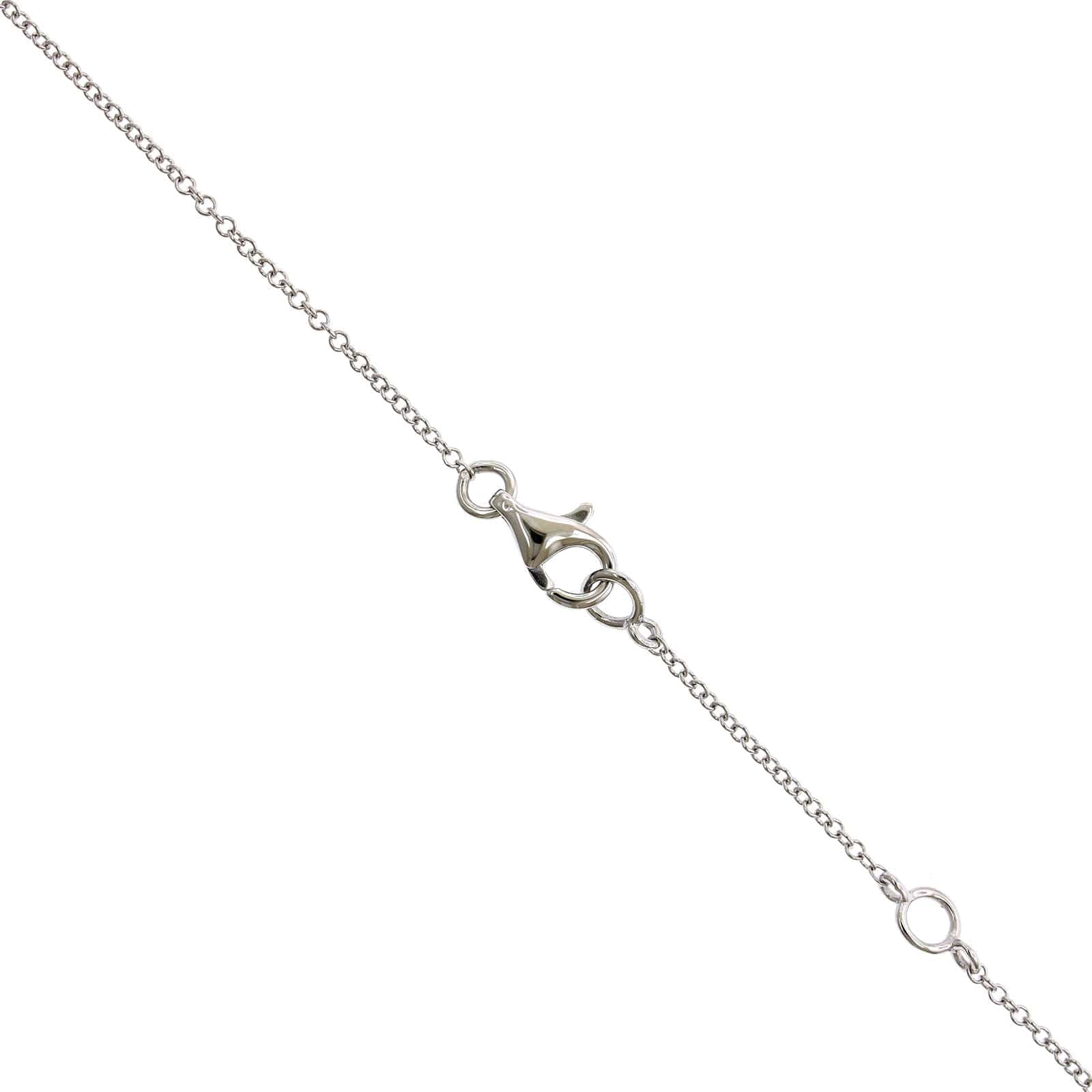 14K White Gold Open Pear Shape Diamond Necklace - Image 3