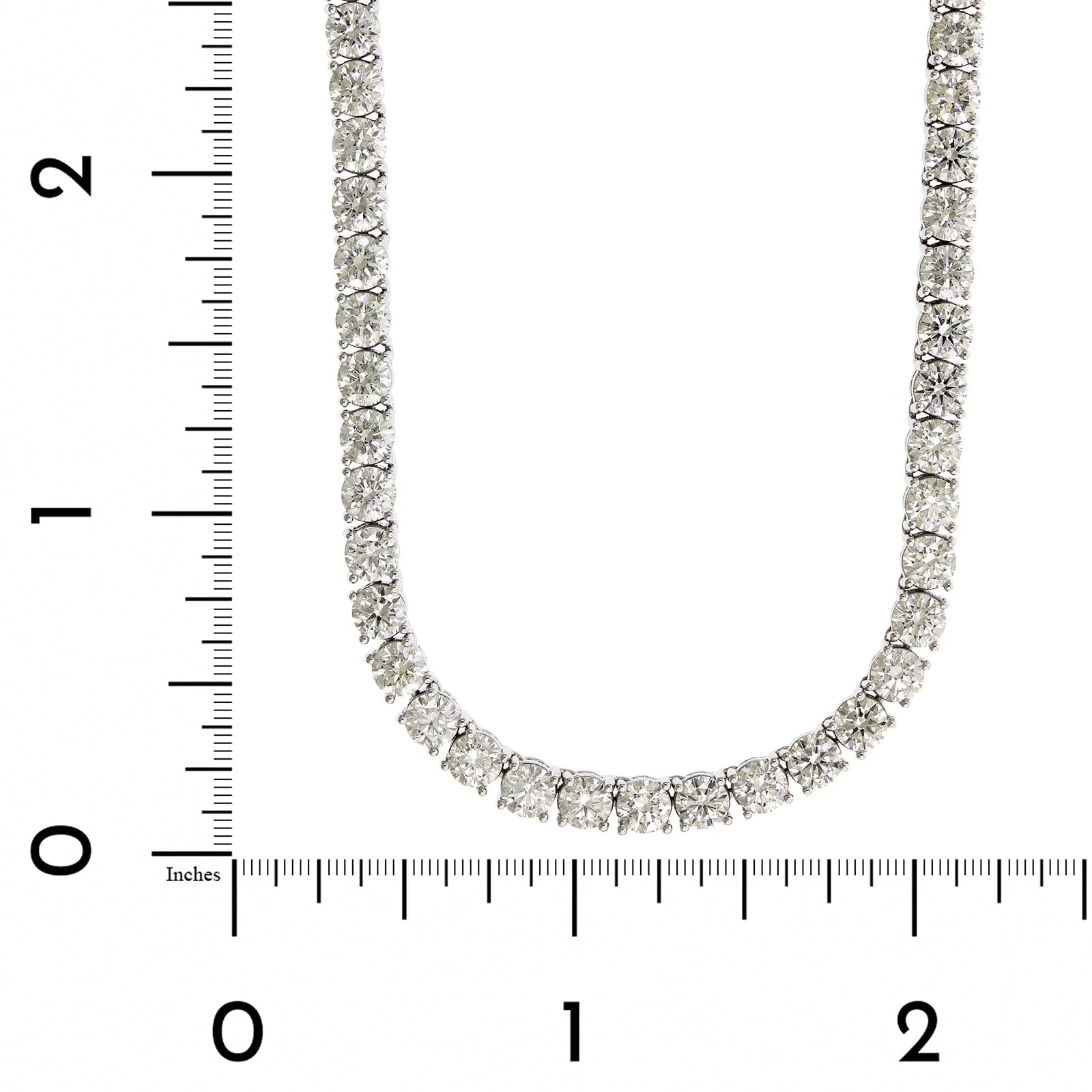 18K White Gold Diamond Tennis Necklace - Image 3