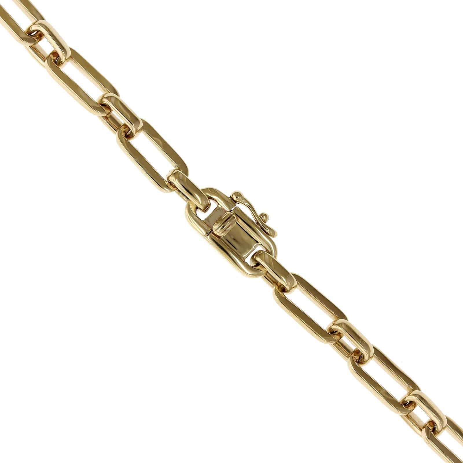 14K Yellow Gold Diamond Paperclip Chain - Image 2