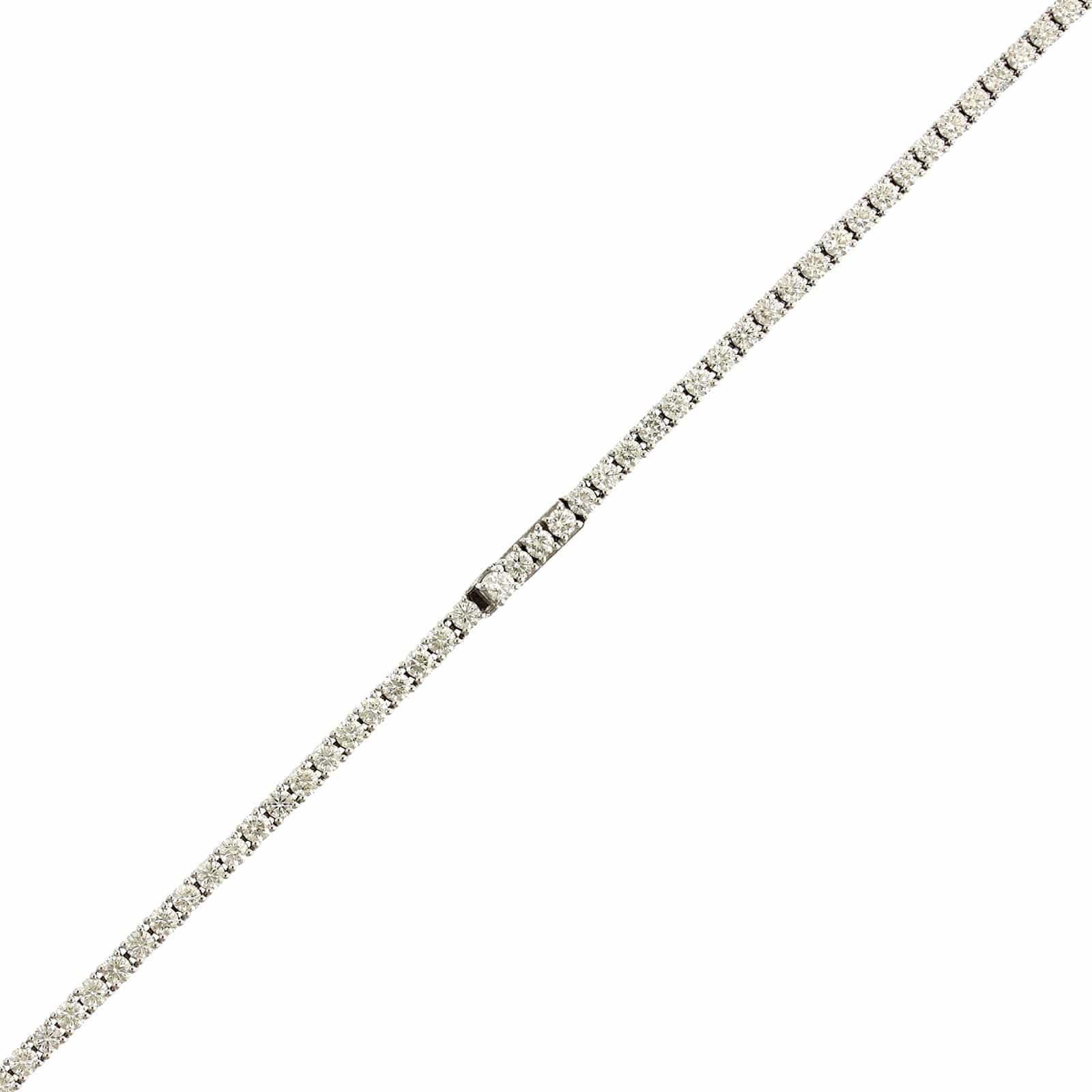 18K White Gold 4 Prong 18" Diamond Line Necklace - Image 3