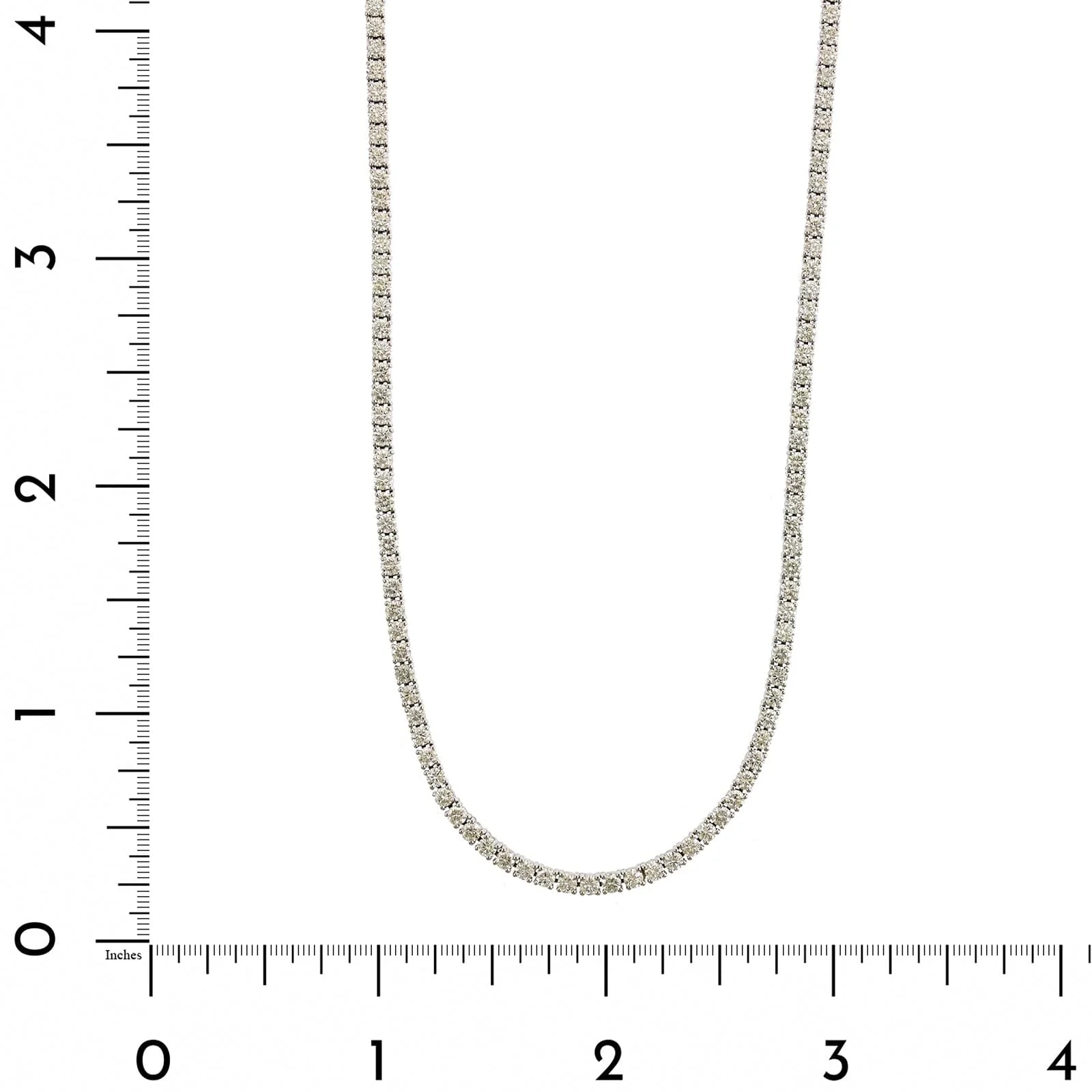 18K White Gold 4 Prong 18" Diamond Line Necklace - Image 4