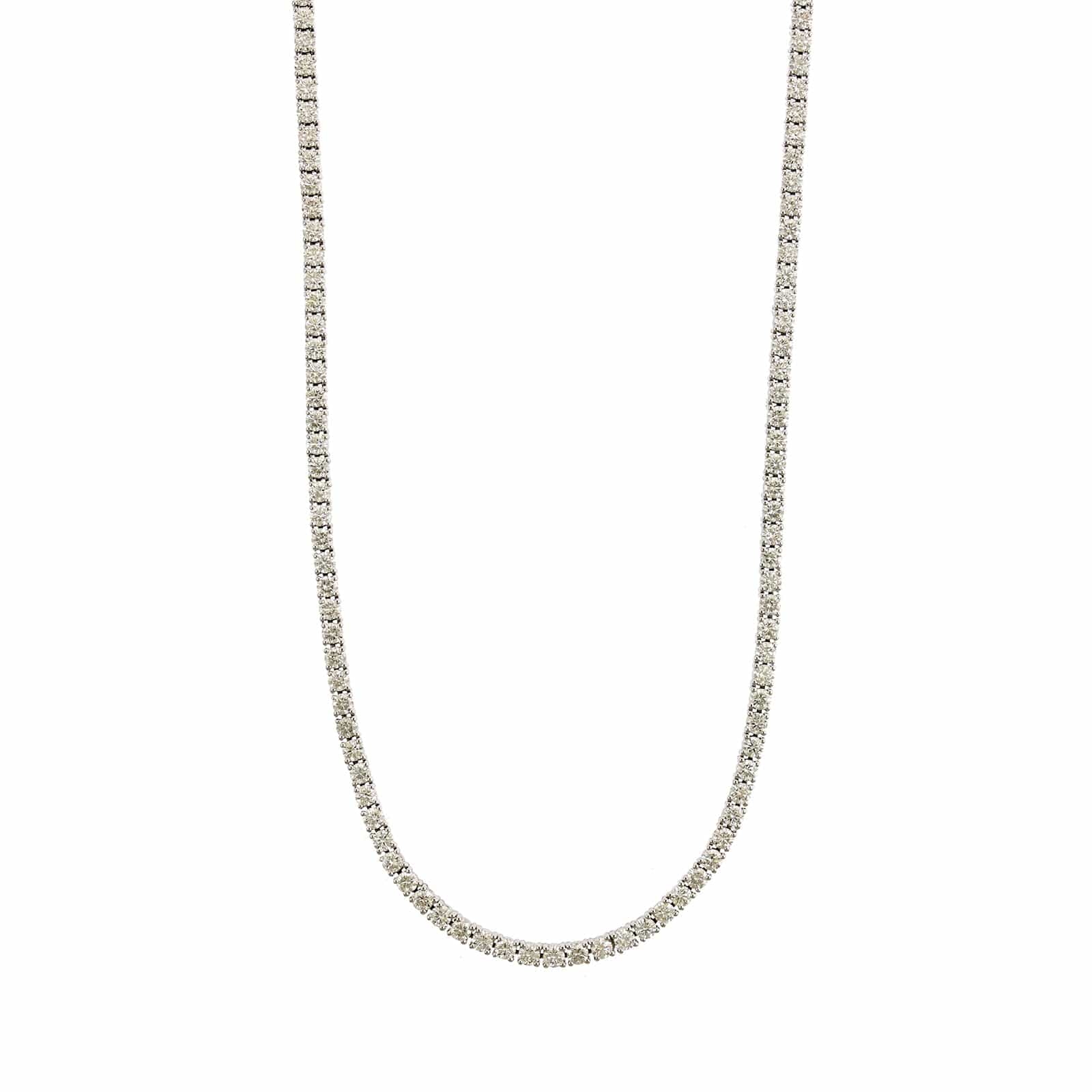 18K White Gold 4 Prong 18" Diamond Line Necklace - Image 5